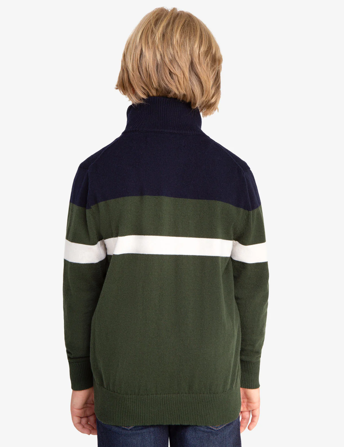 QUARTER ZIP ALL OVER STRIPED SWEATER - Image 4