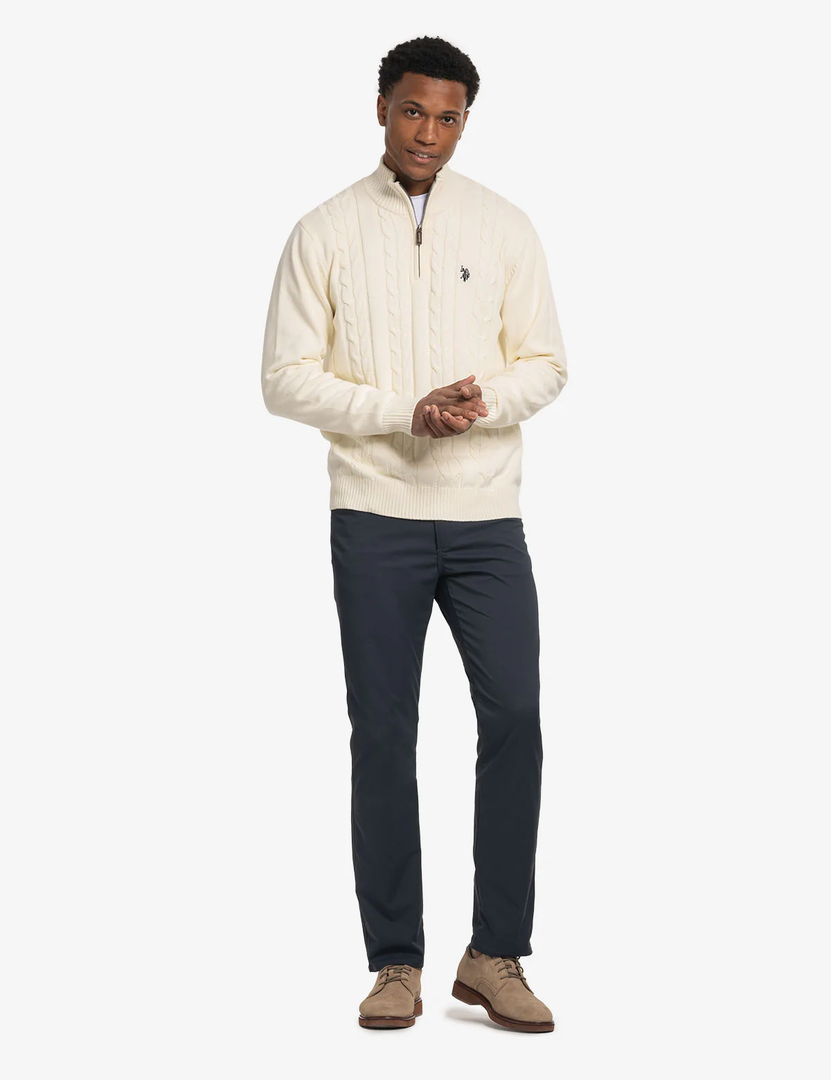 1/4 ZIP CABLE KNT SWEATER - Image 2