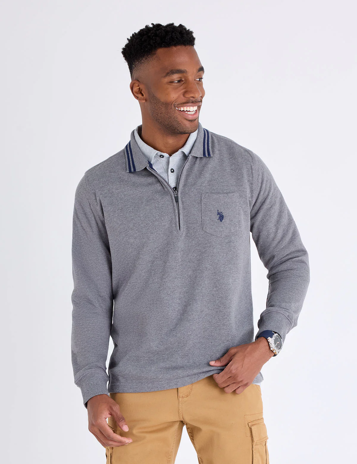 1/4 ZIP CHEST POCKET FRENCH TERRY SWEATSHIRT - Image 6
