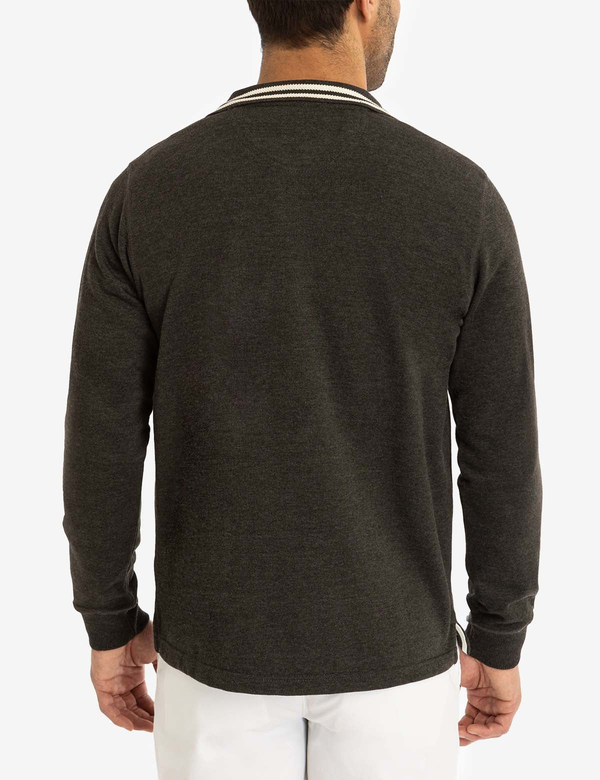 1/4 ZIP CHEST POCKET FRENCH TERRY LONG SLEEVE TOP - Image 6
