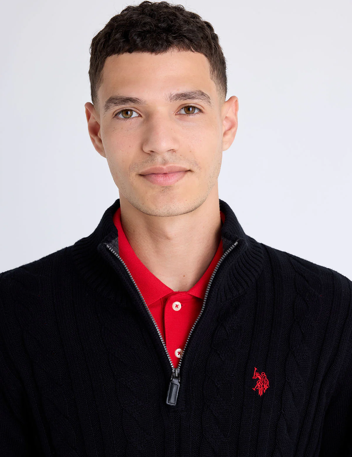 1/4 ZIP COTTON CABLE SWEATER - Image 17