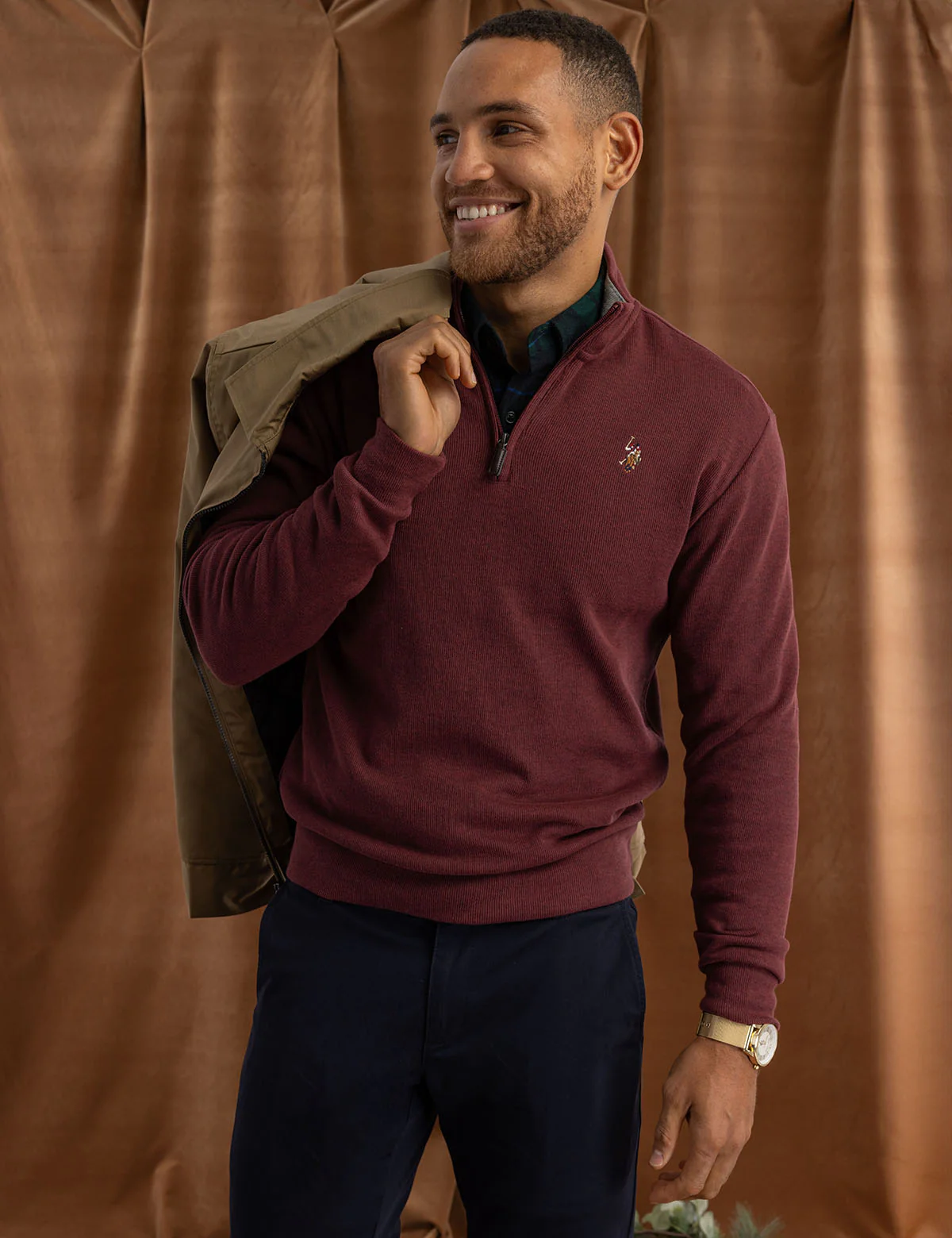 1/4 ZIP MOCK NECK FLATBACK PULLOVER - Image 11