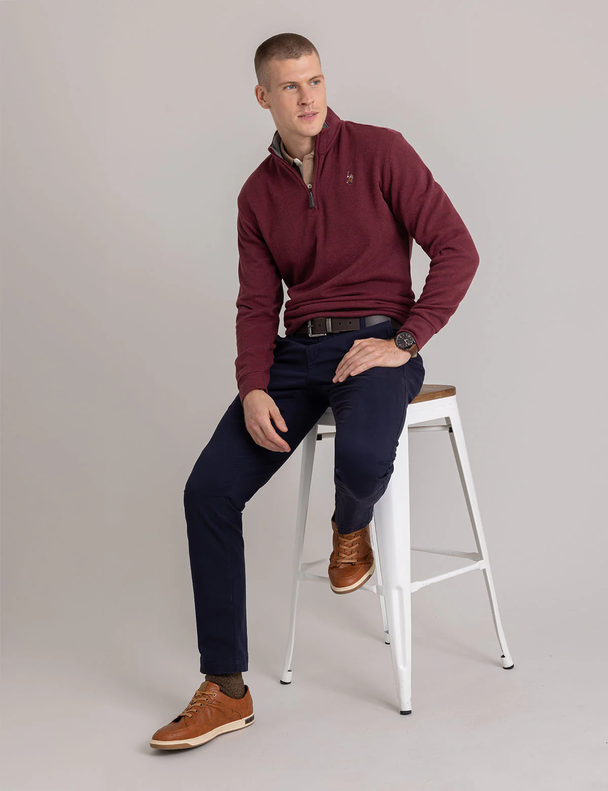 1/4 ZIP MOCK NECK FLATBACK PULLOVER - Image 15
