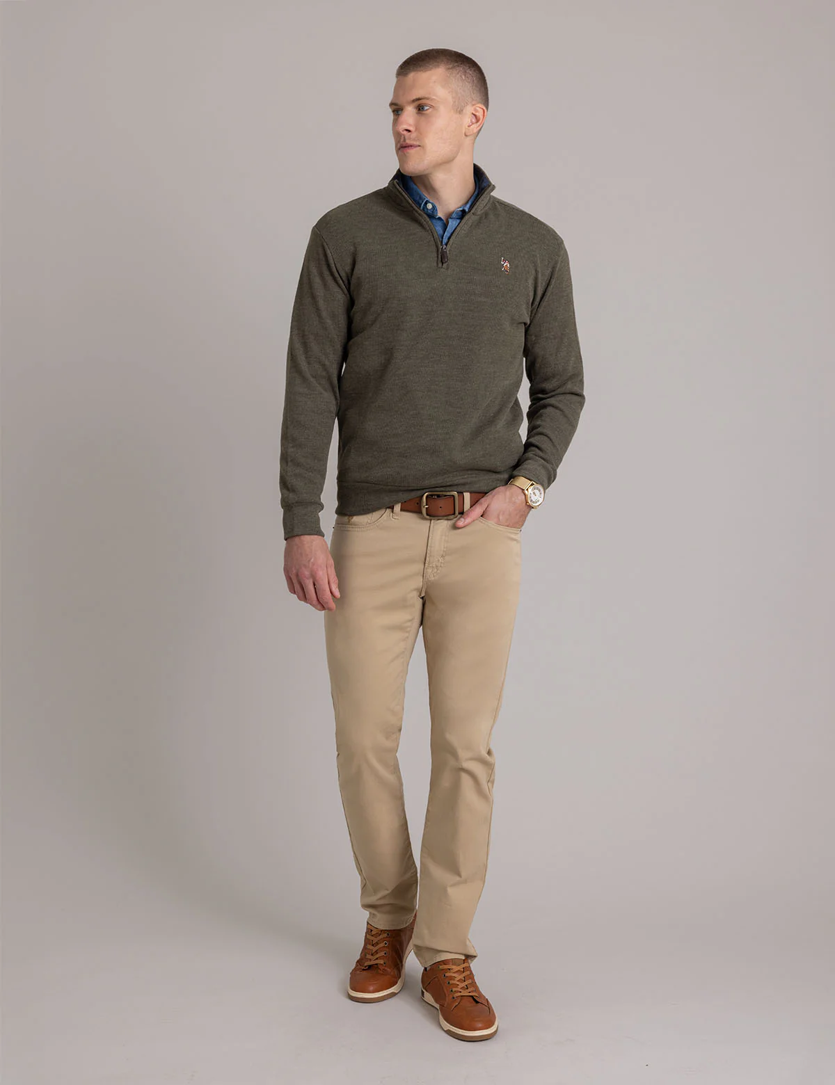 1/4 ZIP MOCK NECK FLATBACK PULLOVER - Image 26
