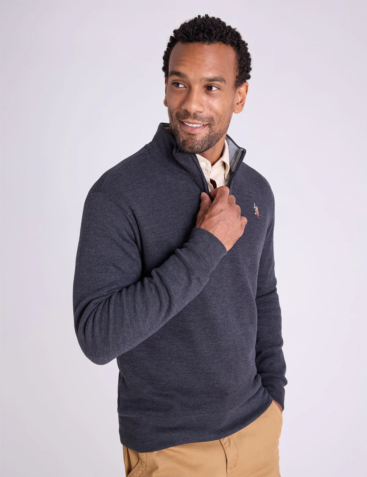 1/4 ZIP MOCK NECK FLATBACK PULLOVER - Image 4