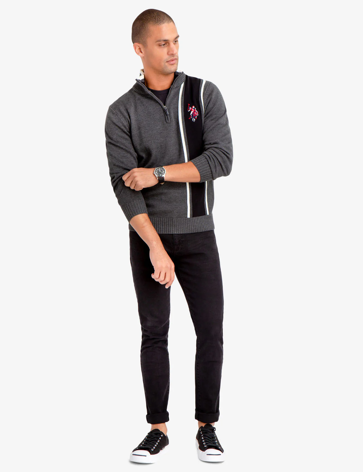QUARTER ZIP MULTI-COLOR LOGO SWEATER - Image 6