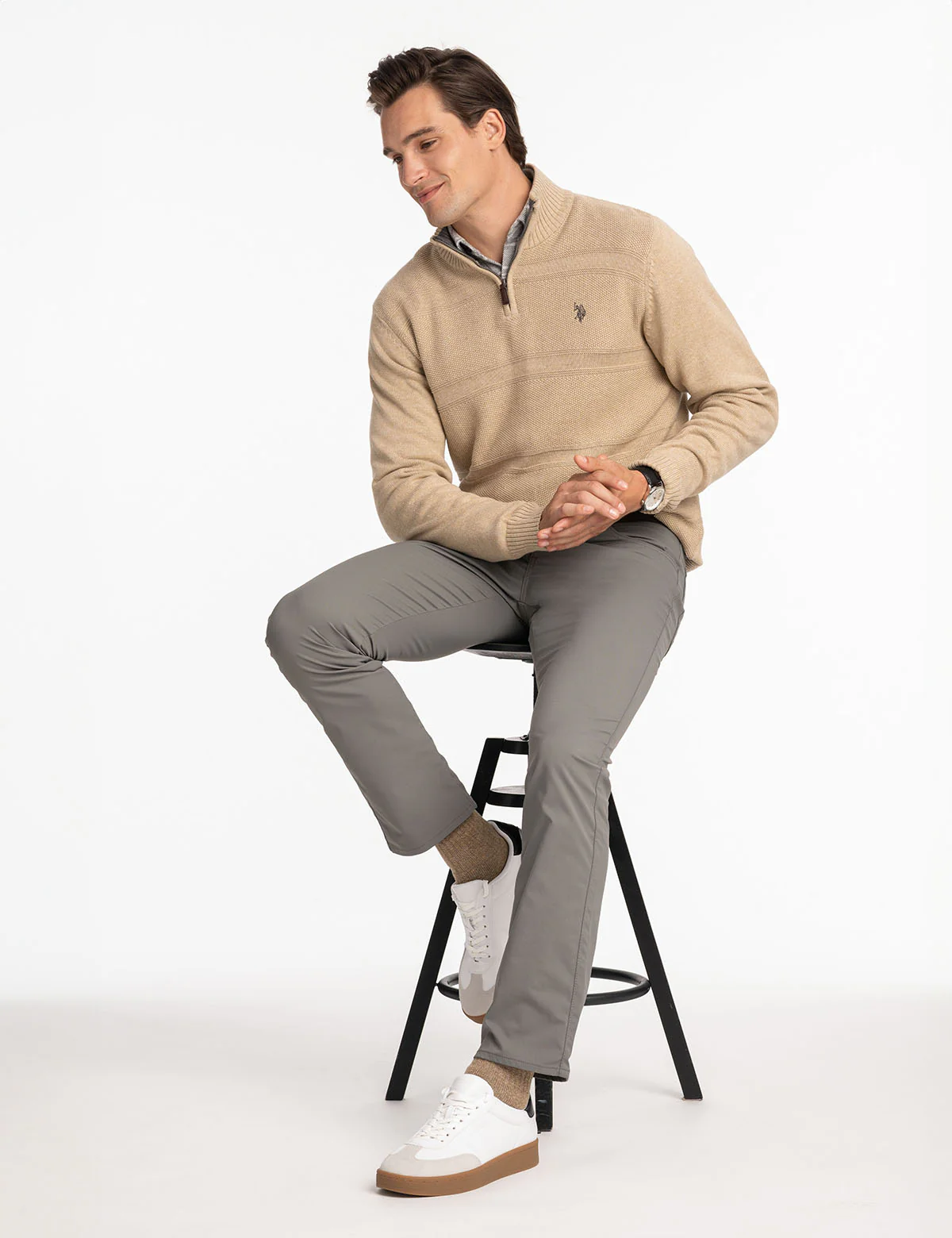 1/4 ZIP TEXTURED SWEATER - Image 9
