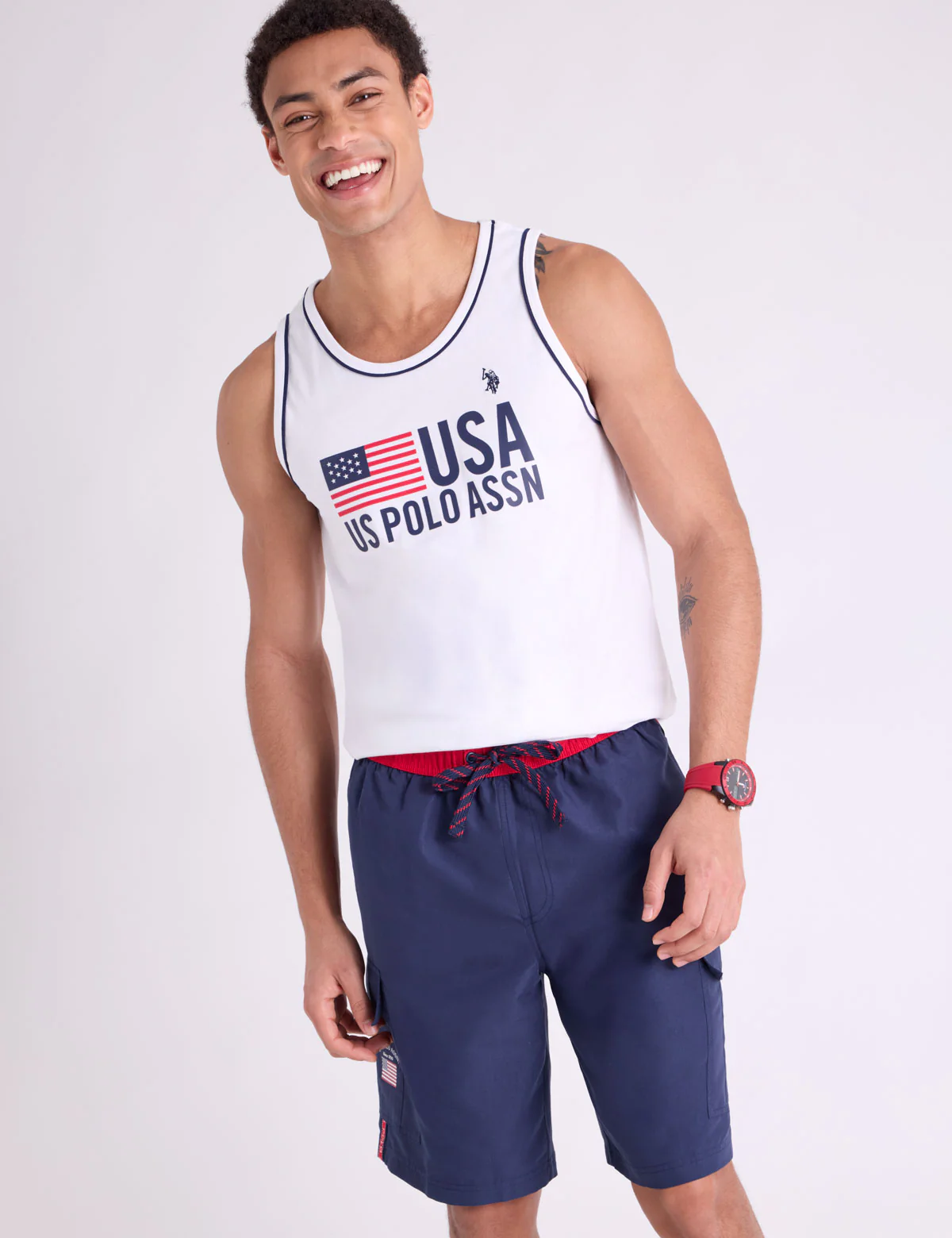 10" USPA SIDE TAPE CARGO SWIM SHORTS - Image 2