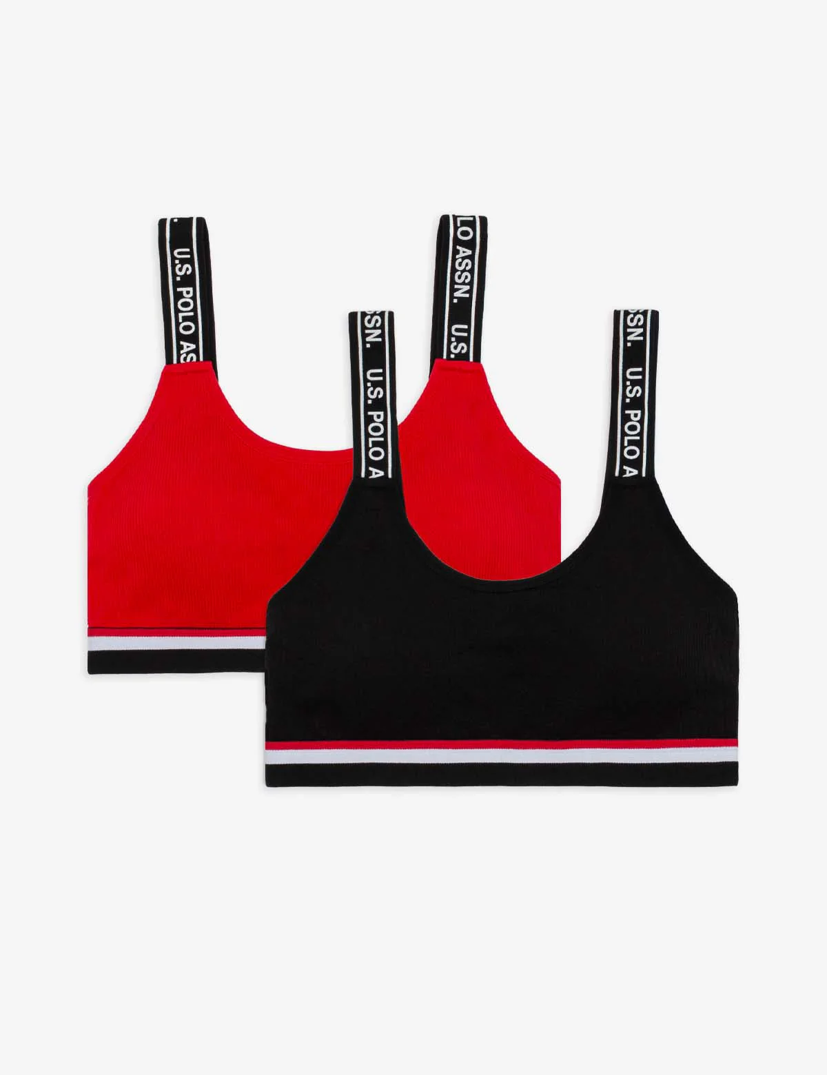 2 PACK RIBBED BRALETTES WITH REMOVEABLE PADS - Image 2