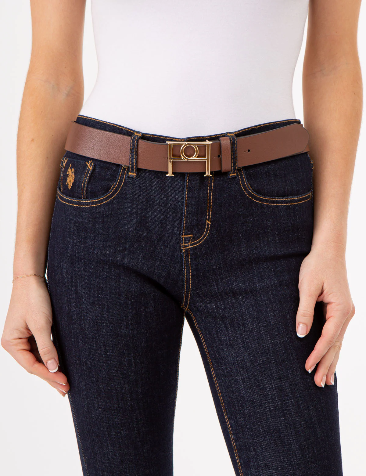 LADIES 38MM INTERLOCKING DOUBLE P BELT - Image 3