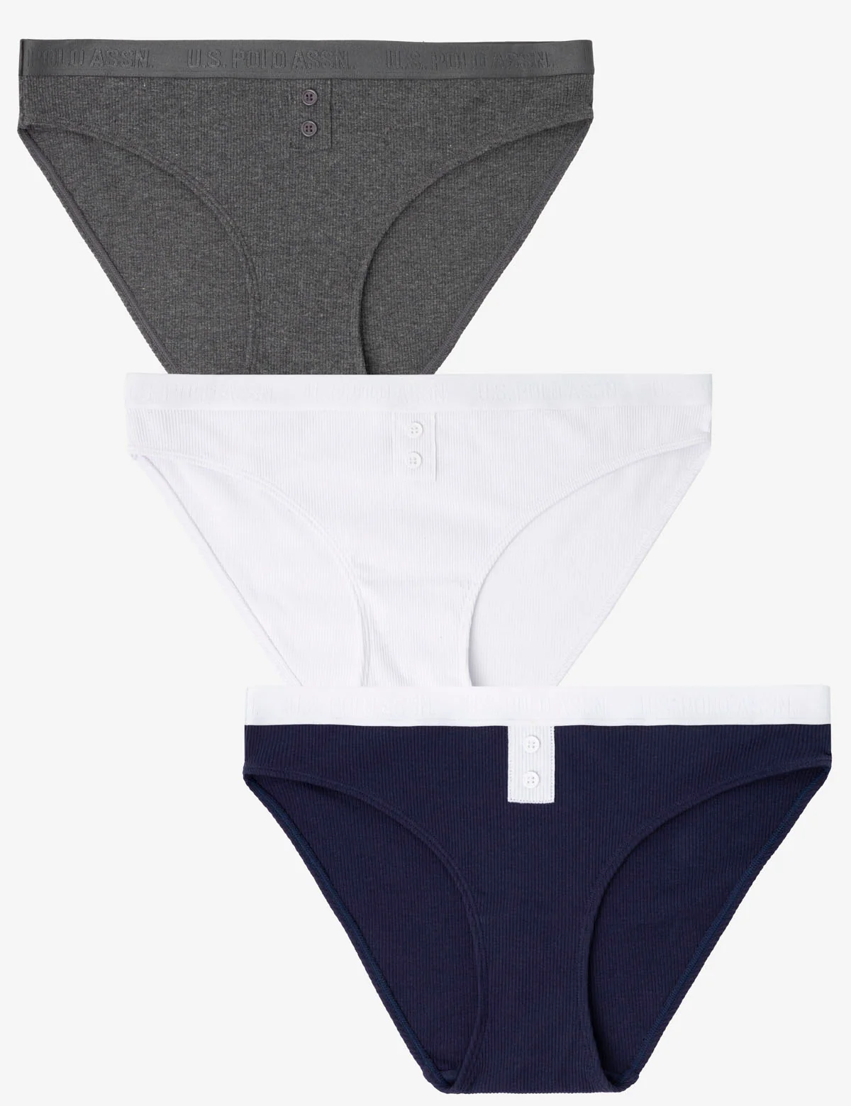 3PK ASSORTED RIBBED BIKINIS - Image 3