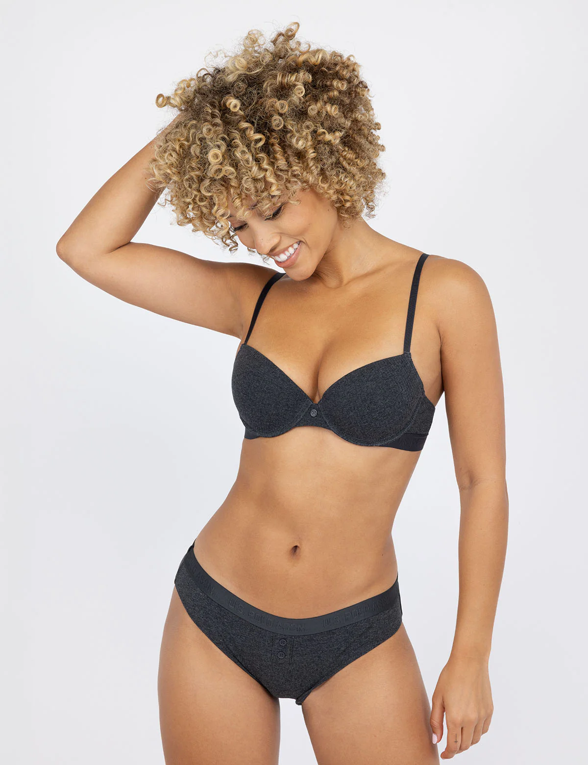 3PK ASSORTED RIBBED THONGS WITH BUTTON DETAIL - Image 3