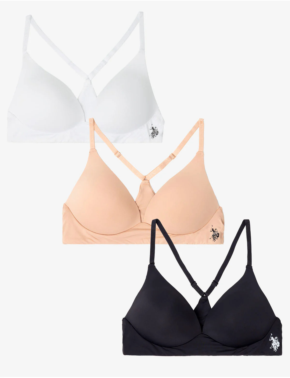 3PK ASSORTED WIRE FREE BRAS WITH ADJUSTABLE STRAPS - Image 3