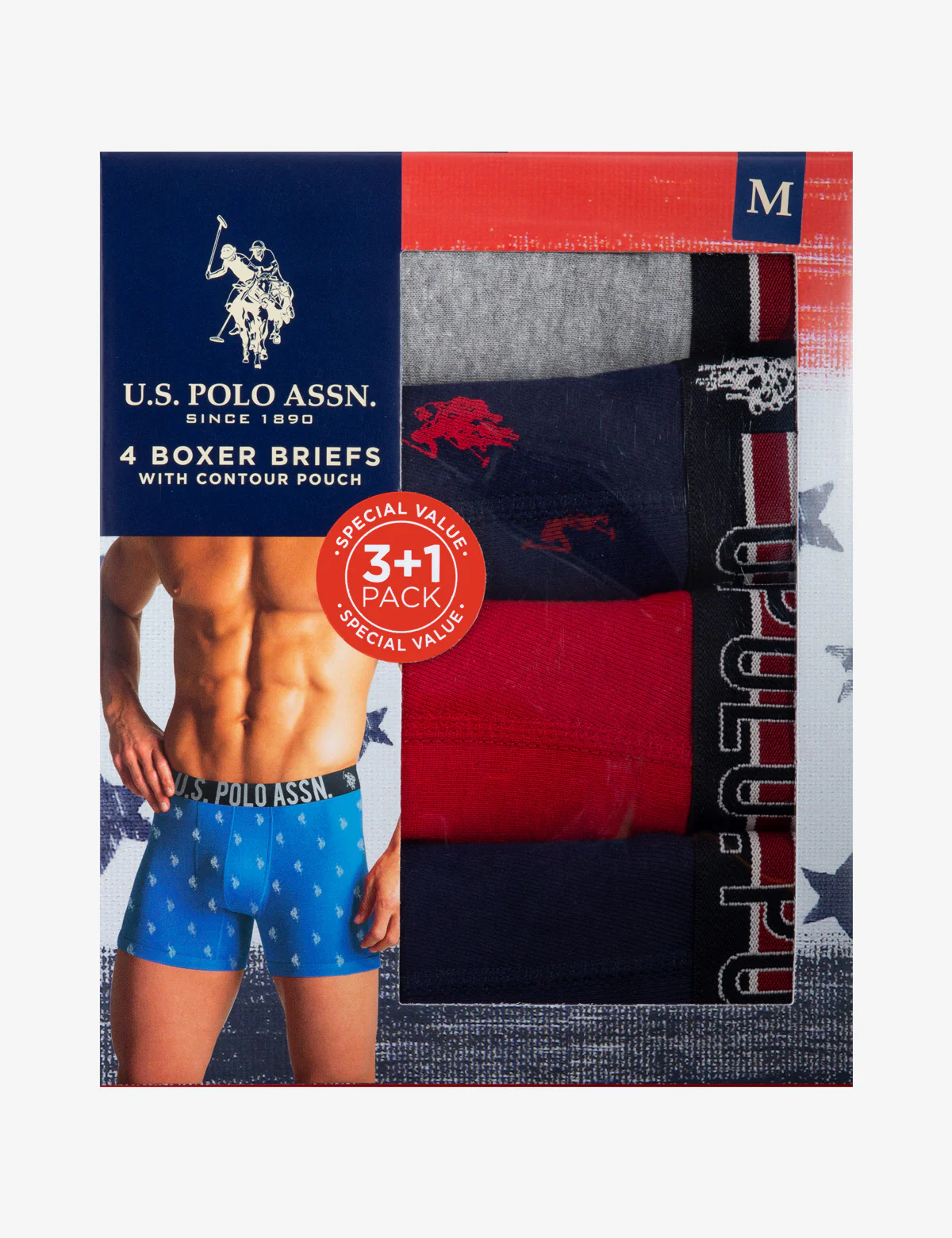 4 PACK COTTON BOXER BRIEFS