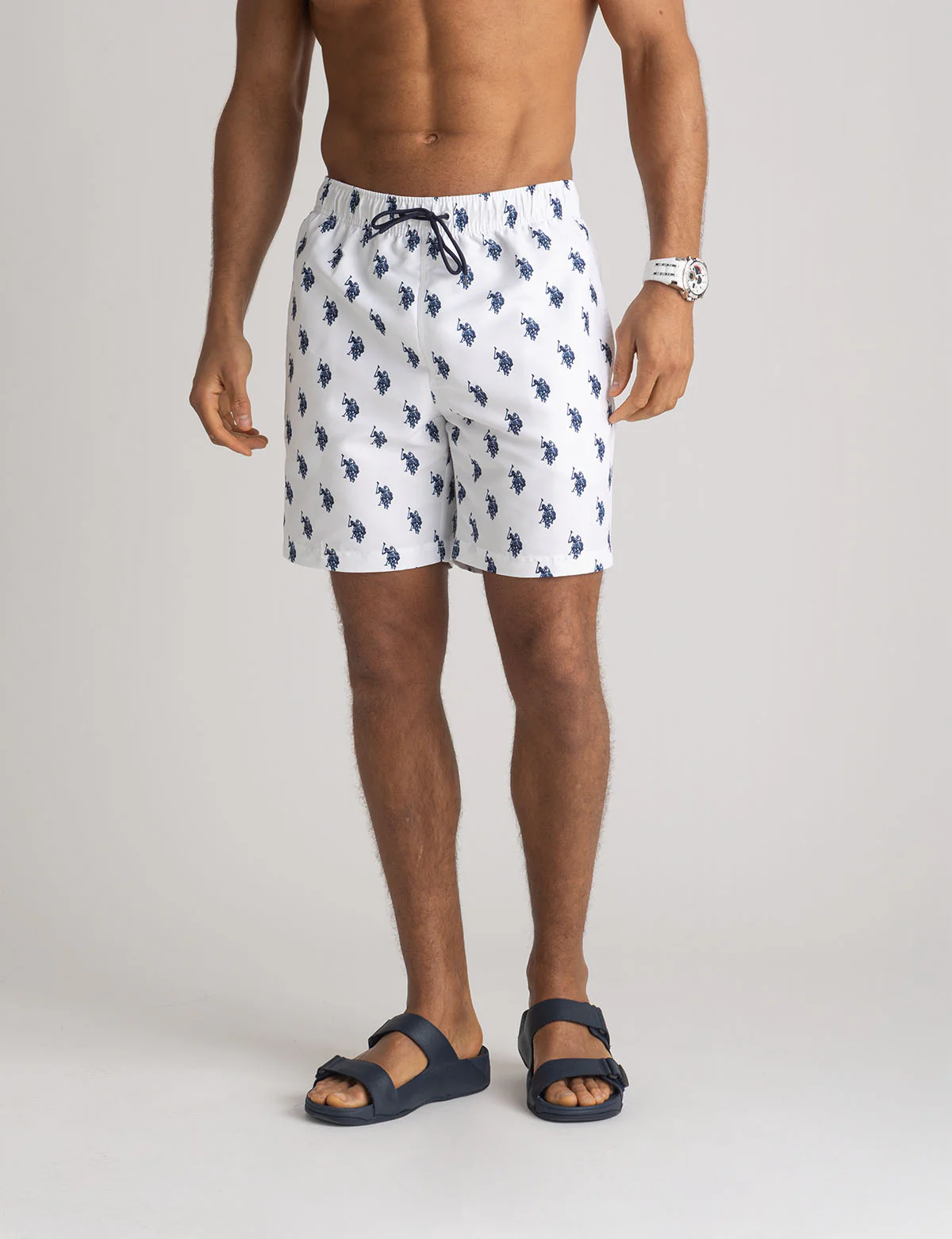 7" ALL OVER LOGO PRINT SWIM SHORTS - Image 6