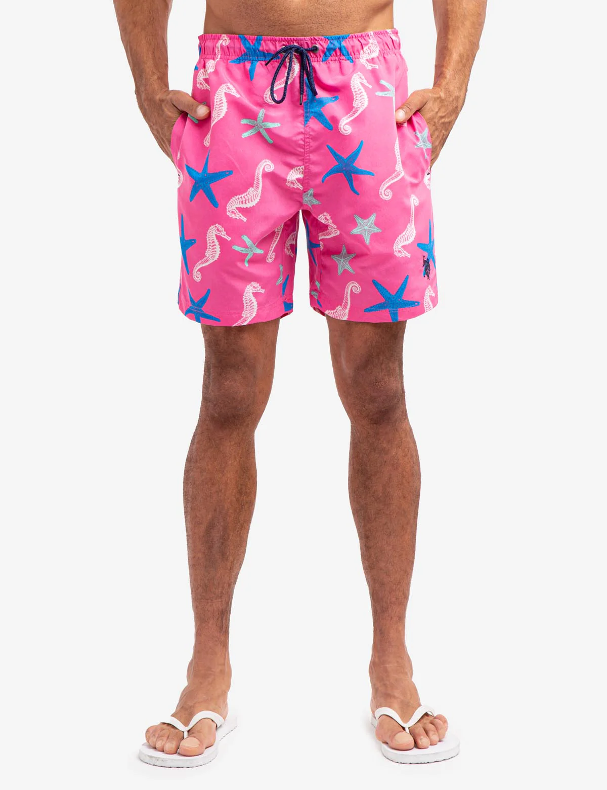 7" SEAHORSE AND STARFISH PRINT SWIM TRUNKS - Image 11