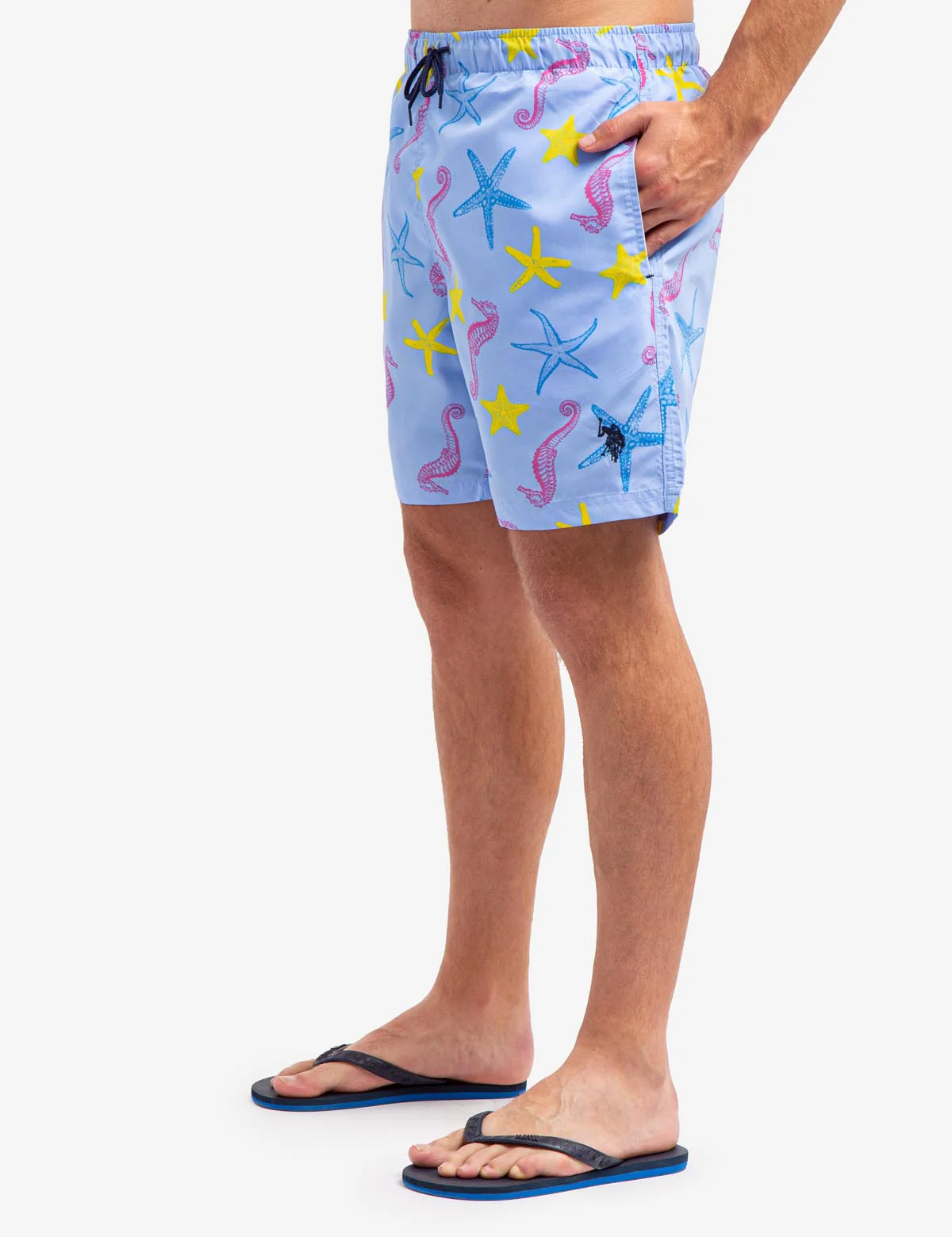 7" SEAHORSE AND STARFISH PRINT SWIM TRUNKS - Image 5