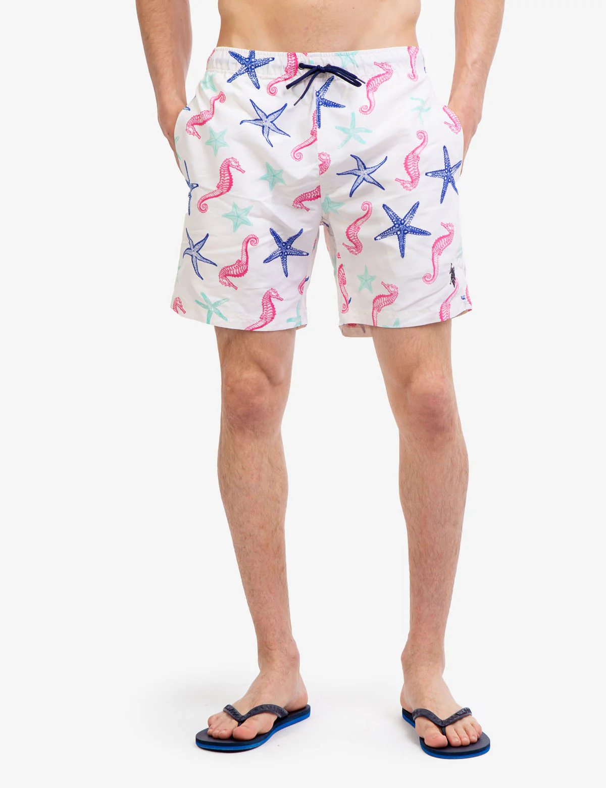 7" SEAHORSE AND STARFISH PRINT SWIM TRUNKS - Image 7