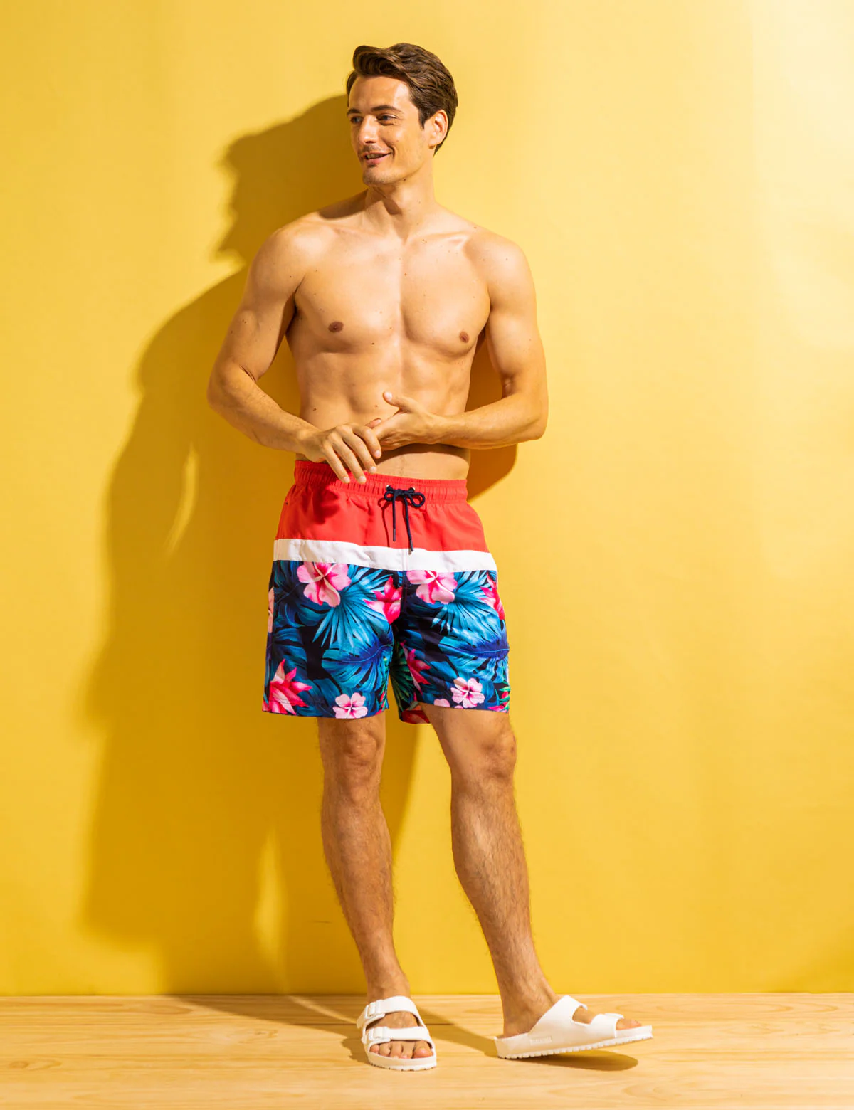 7 TROPICAL COLORBLOCK SWIM TRUNKS - Image 3