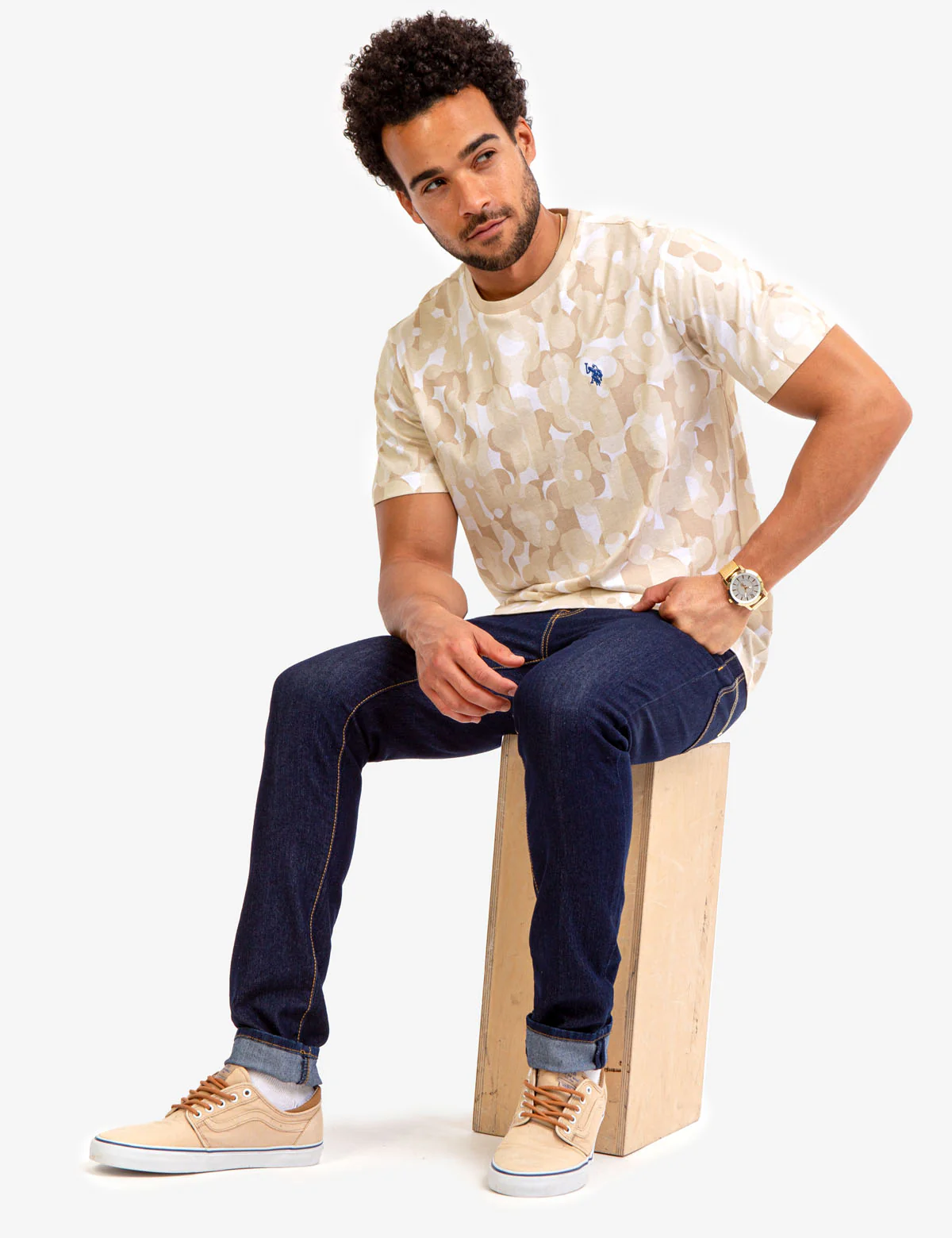 ABSTRACT FLORAL CREW NECK T-SHIRT - Image 6
