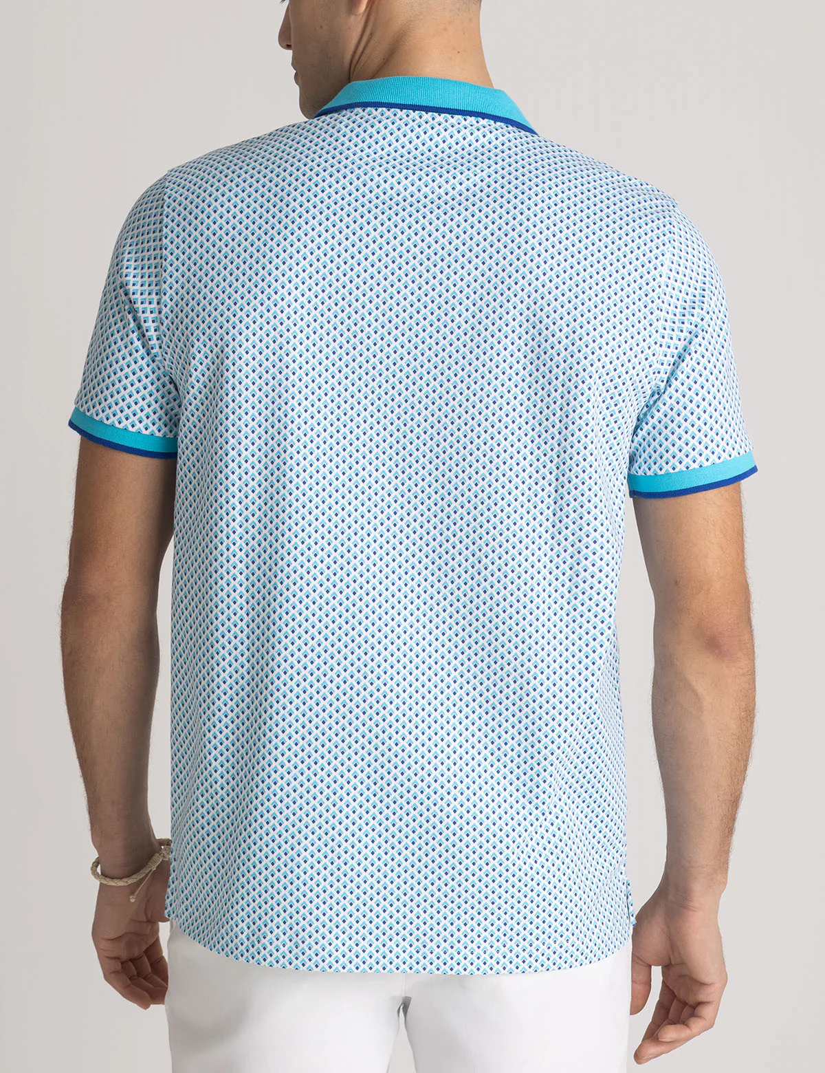ALL OVER DOUBLE DIAMOND PRINT POLO SHIRT - Image 4