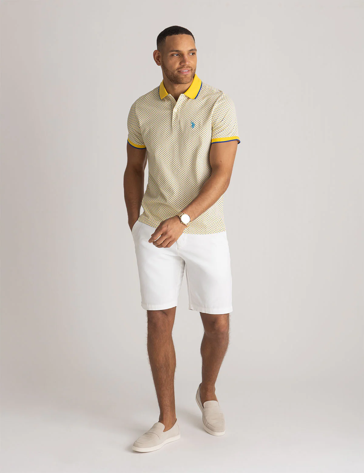 ALL OVER DOUBLE DIAMOND PRINT POLO SHIRT - Image 6