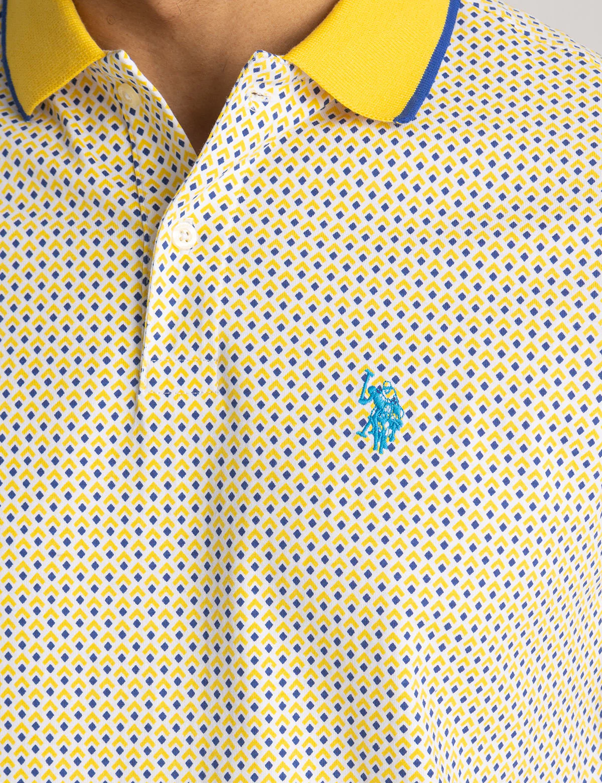ALL OVER DOUBLE DIAMOND PRINT POLO SHIRT - Image 7