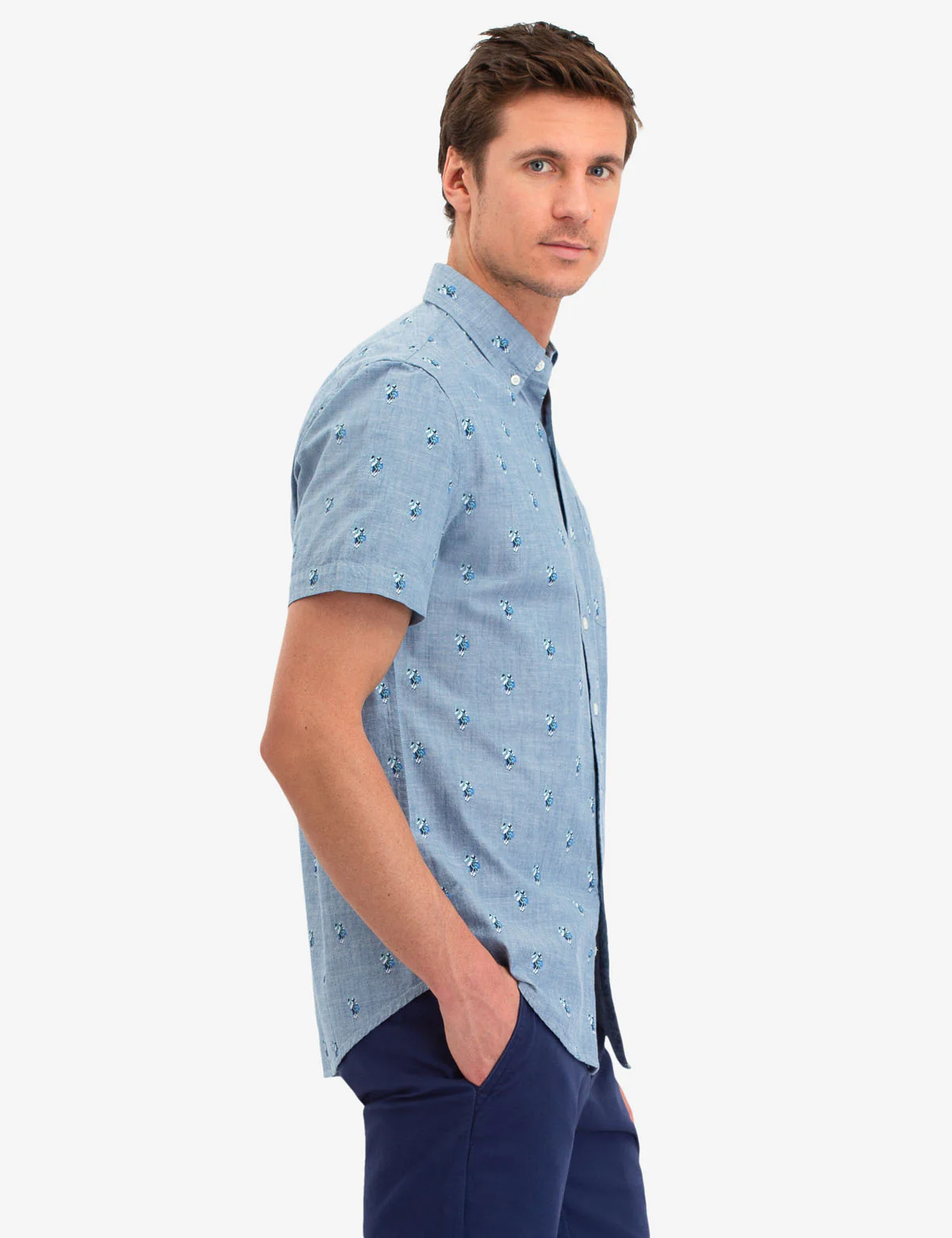 ALL OVER LOGO PRINT SHORT SLEEVE SHIRT - Image 3