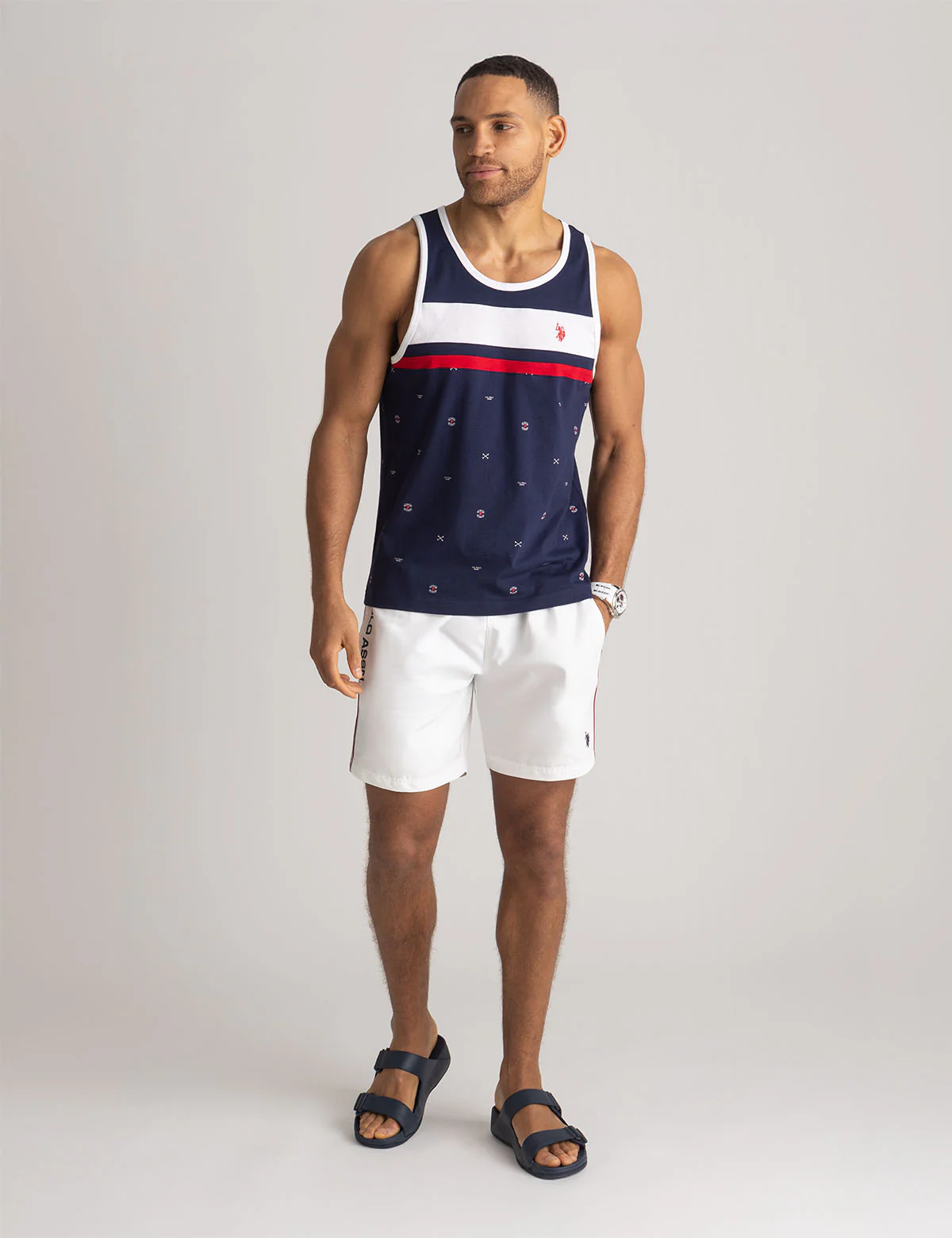 ALL OVER PRINT COLOR BLOCK JERSEY MUSCLE TANK - Image 2