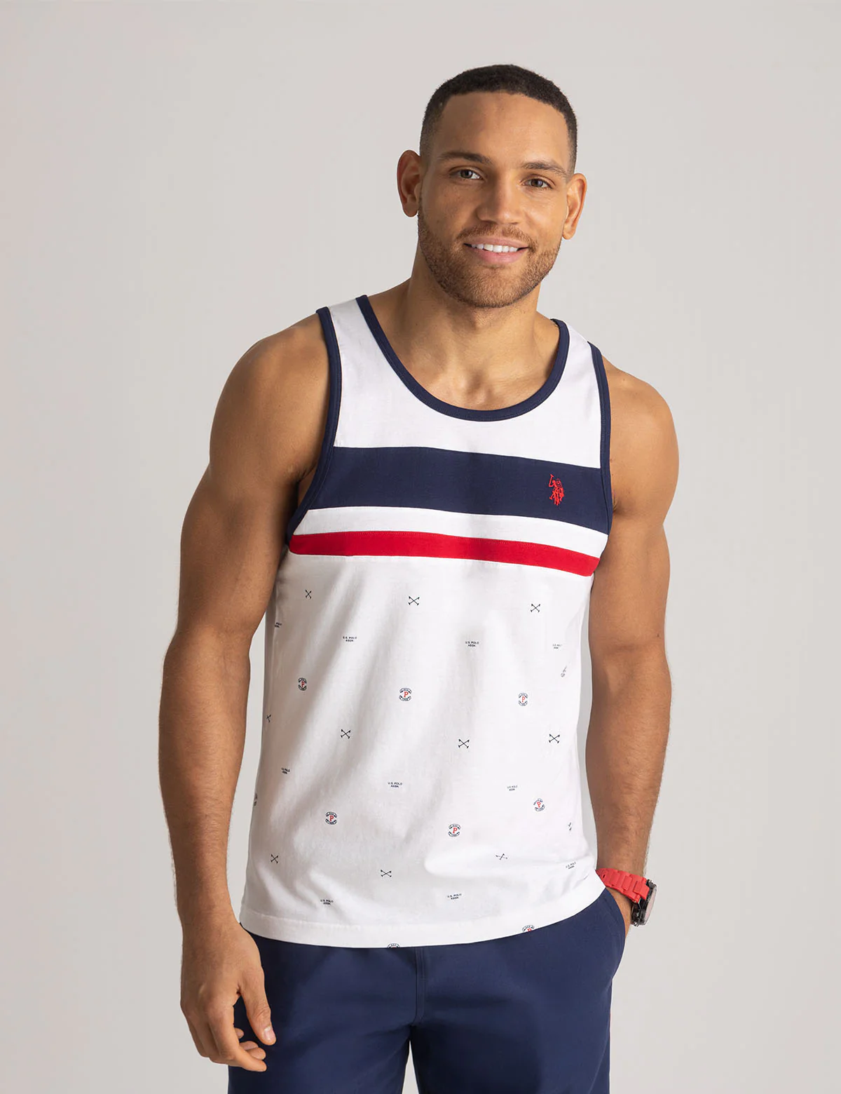 ALL OVER PRINT COLOR BLOCK JERSEY MUSCLE TANK - Image 4