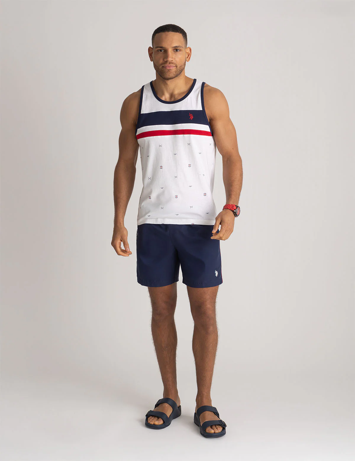 ALL OVER PRINT COLOR BLOCK JERSEY MUSCLE TANK - Image 5
