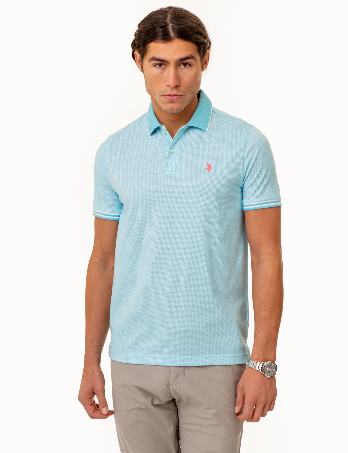ALL OVER PRINT TEXTURED COLLAR POLO SHIRT - Image 6