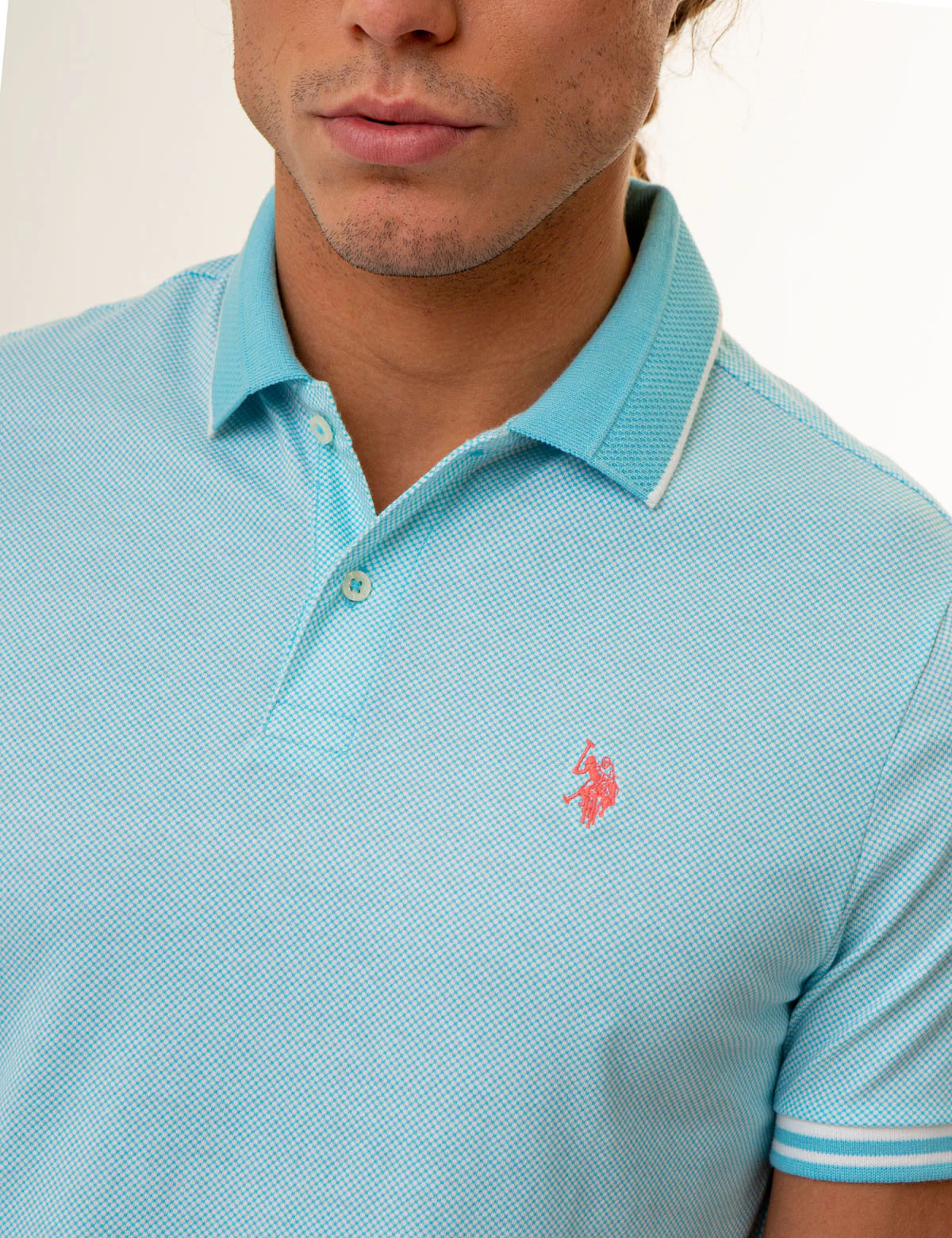 ALL OVER PRINT TEXTURED COLLAR POLO SHIRT - Image 8