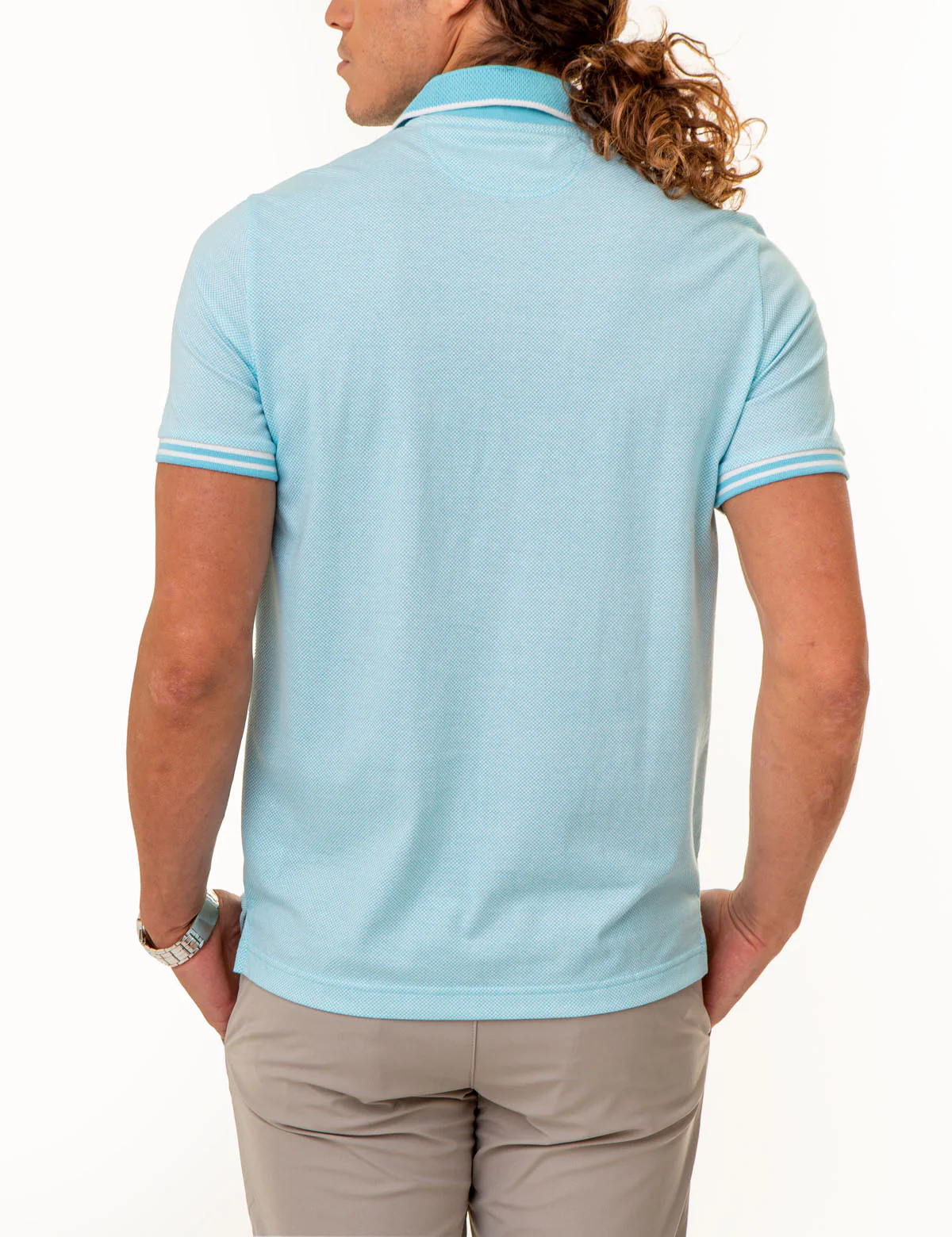ALL OVER PRINT TEXTURED COLLAR POLO SHIRT - Image 9