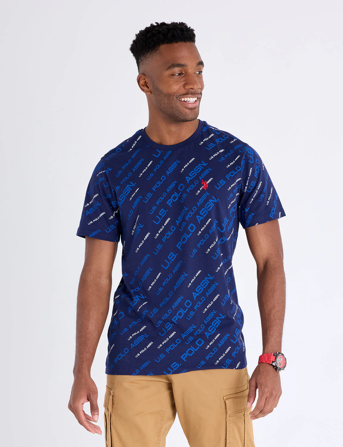 ALL OVER WORDMARK GRAPHIC PRINT JERSEY T-SHIRT