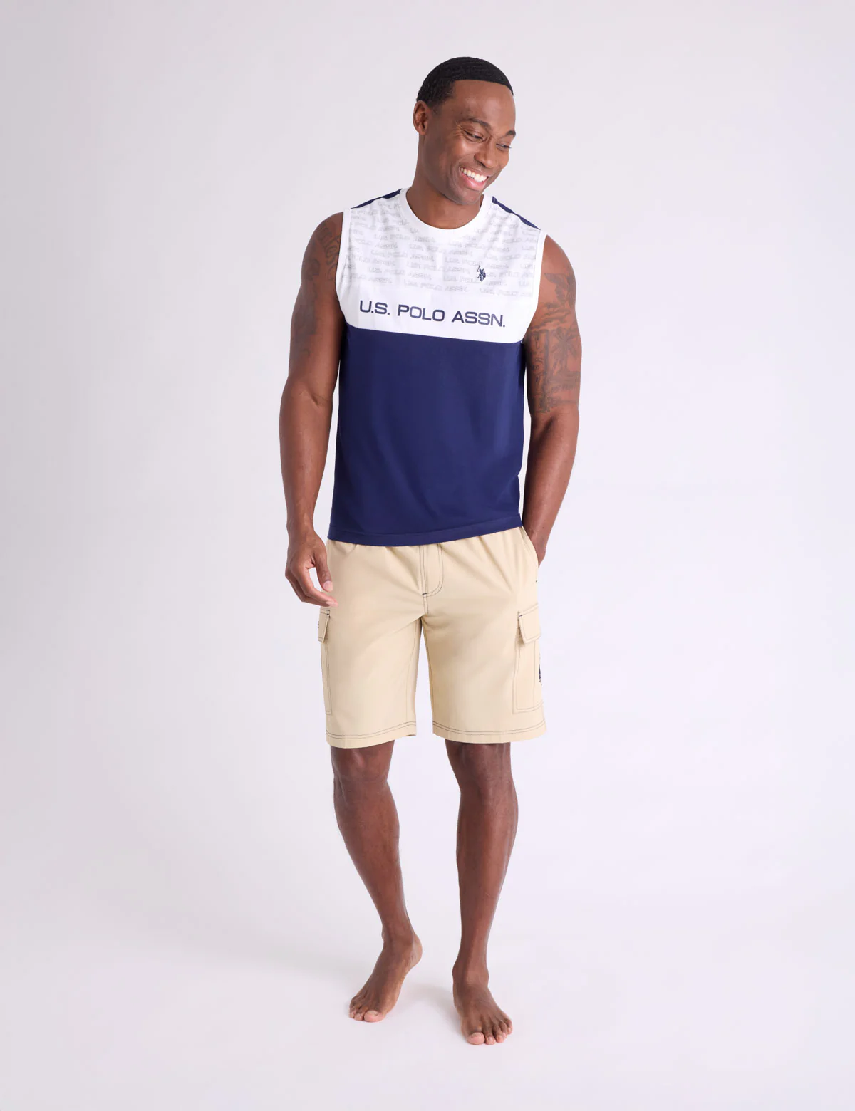 ALLOVER WORDMARK PRINT COLORBLOCK TANK - Image 3