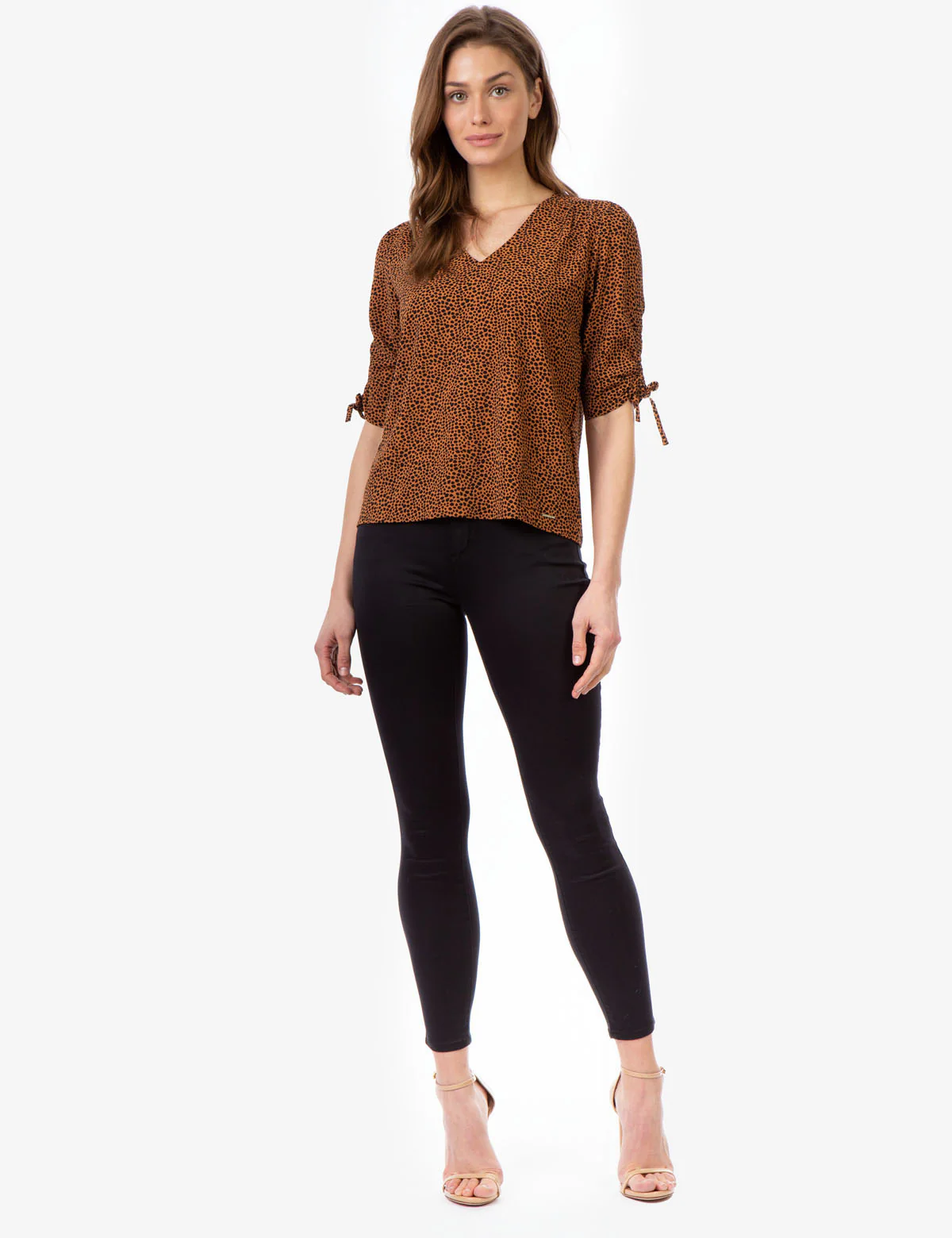 ANIMAL PRINT TIE SLEEVE TOP - Image 2
