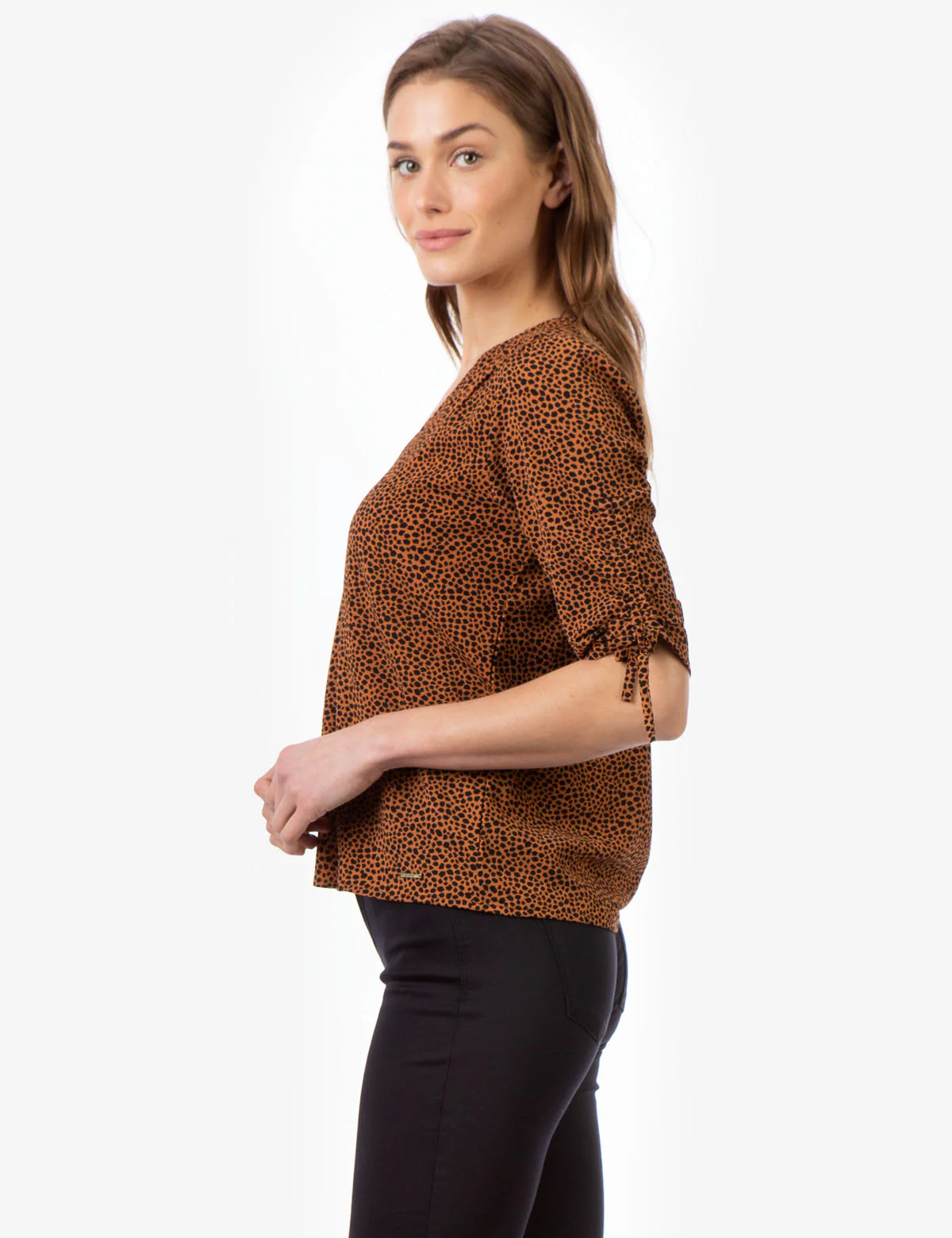 ANIMAL PRINT TIE SLEEVE TOP - Image 3