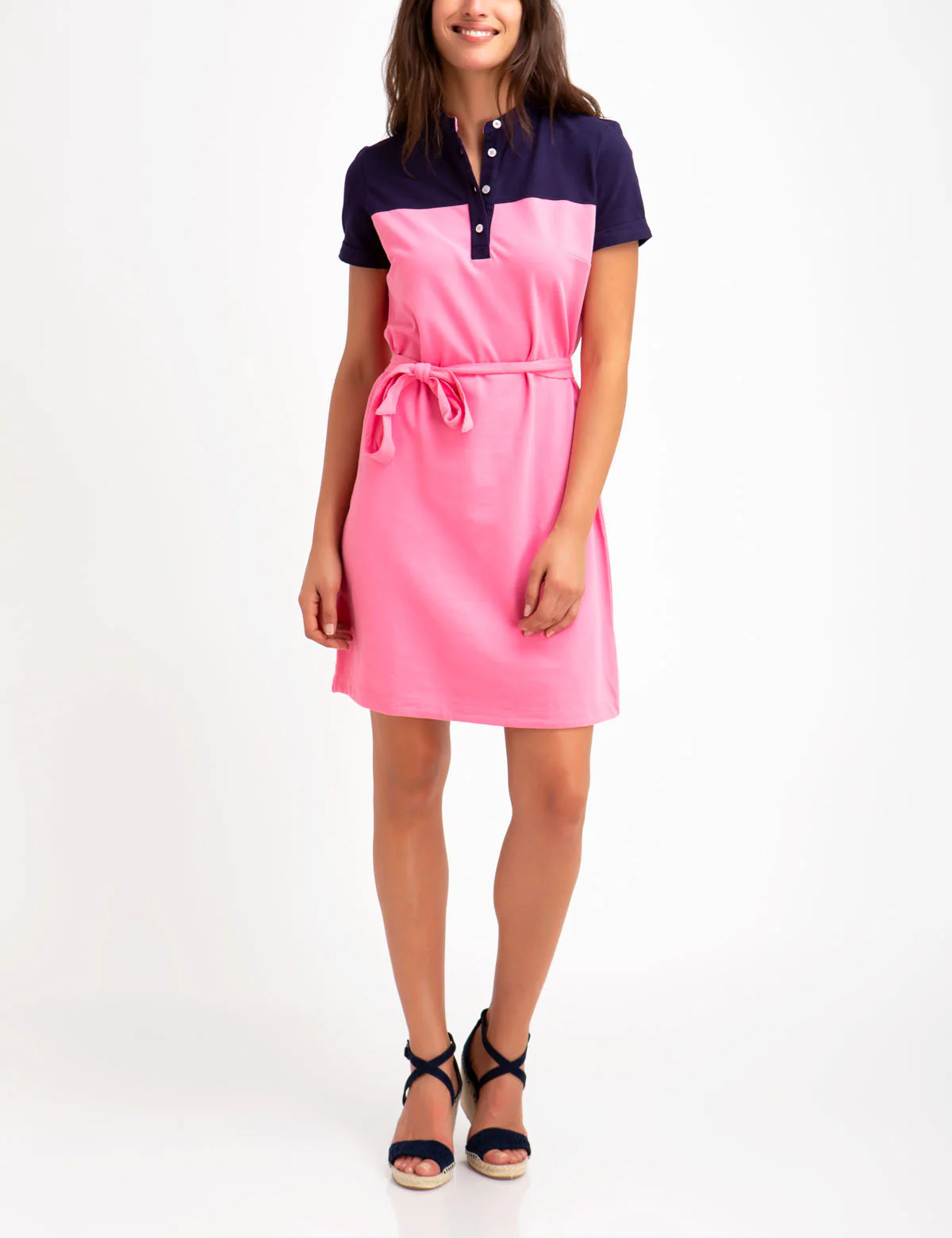 BELTED COLORBLOCK POLO DRESS - Image 4