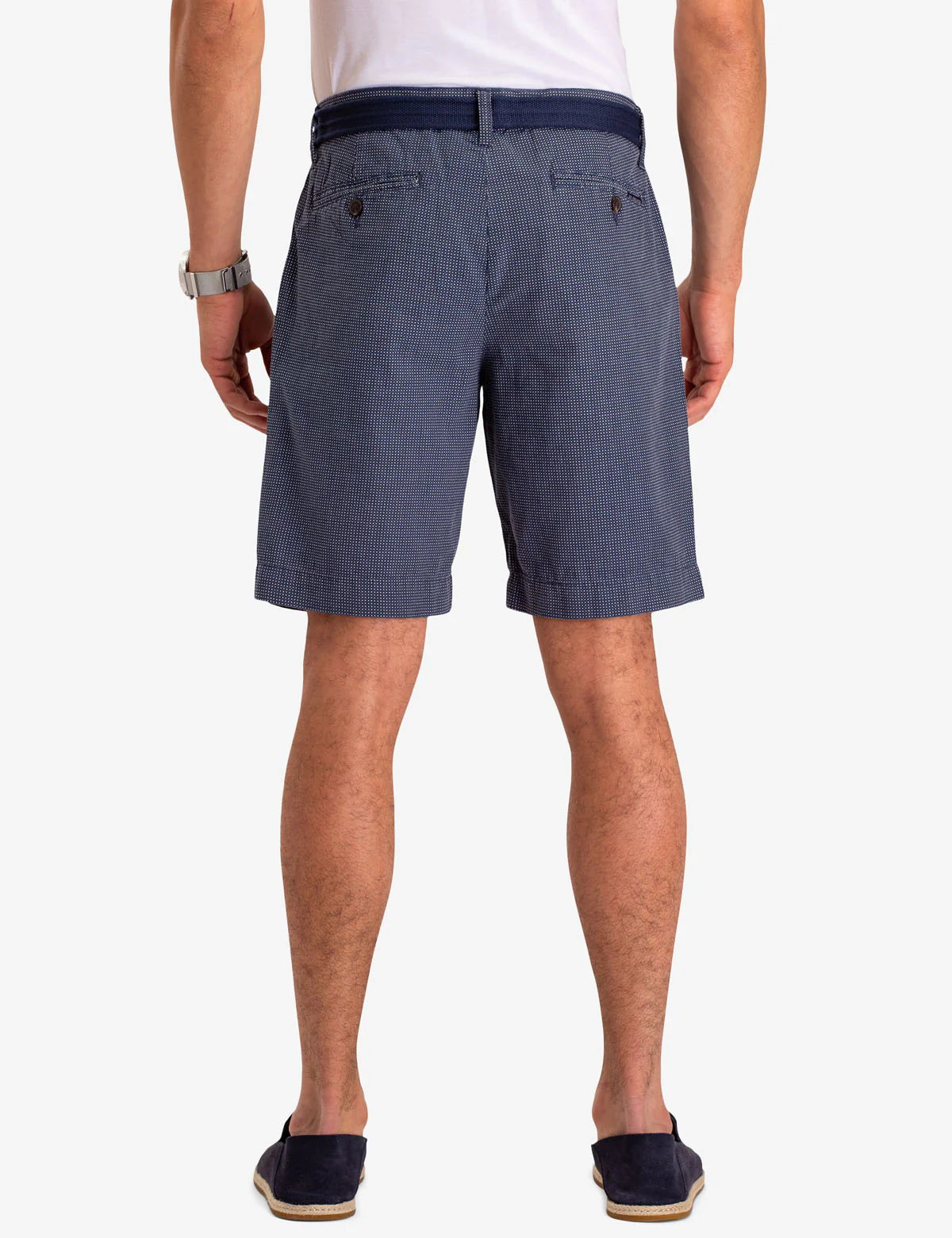 BELTED PRINTED CHAMBRAY SHORTS - Image 3