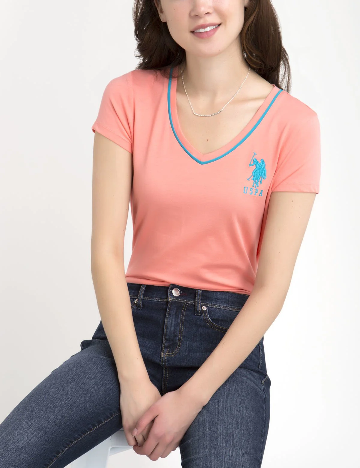 BIG LOGO NEON V-NECK TIPPED T-SHIRT - Image 23