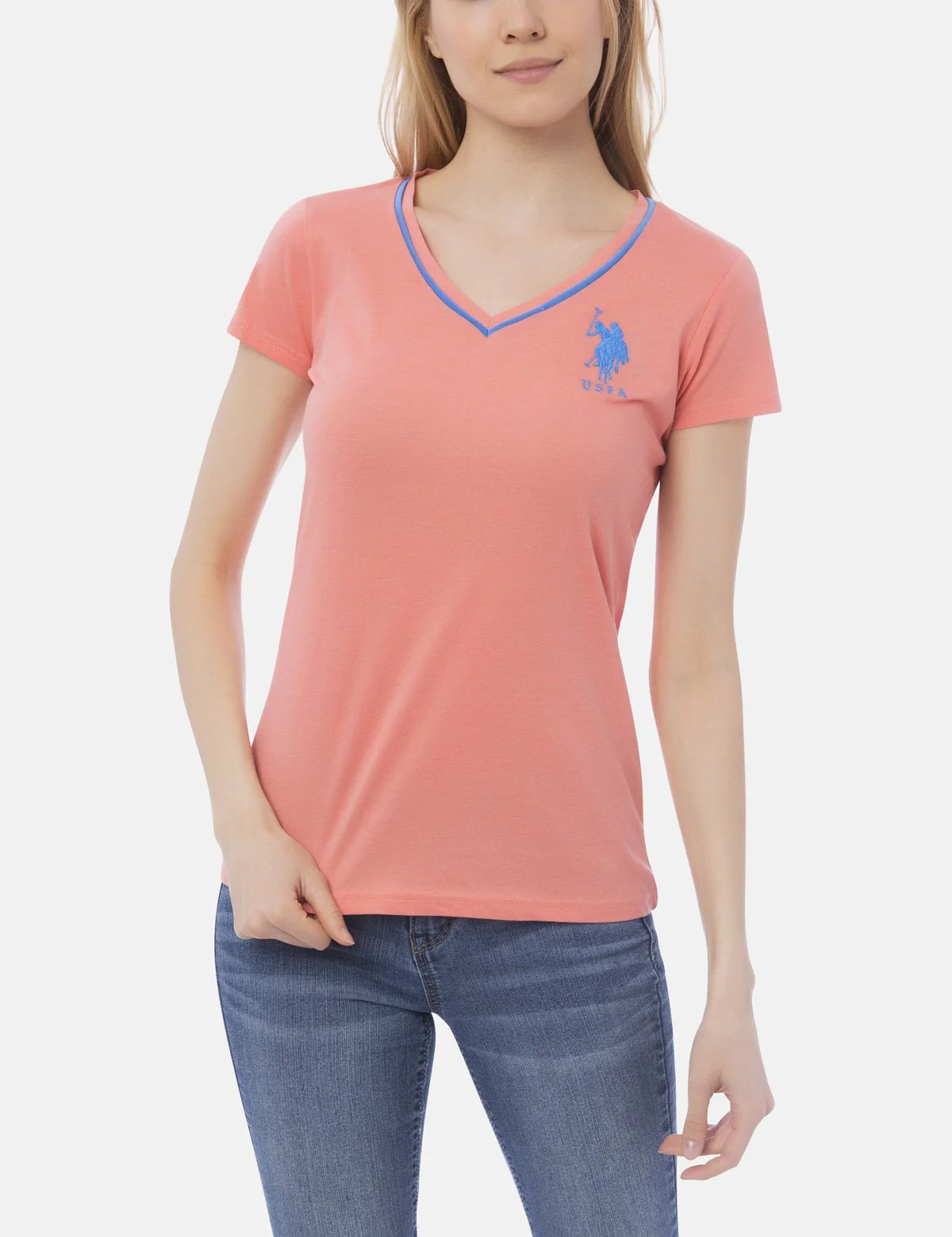 BIG LOGO NEON V-NECK TIPPED T-SHIRT - Image 30