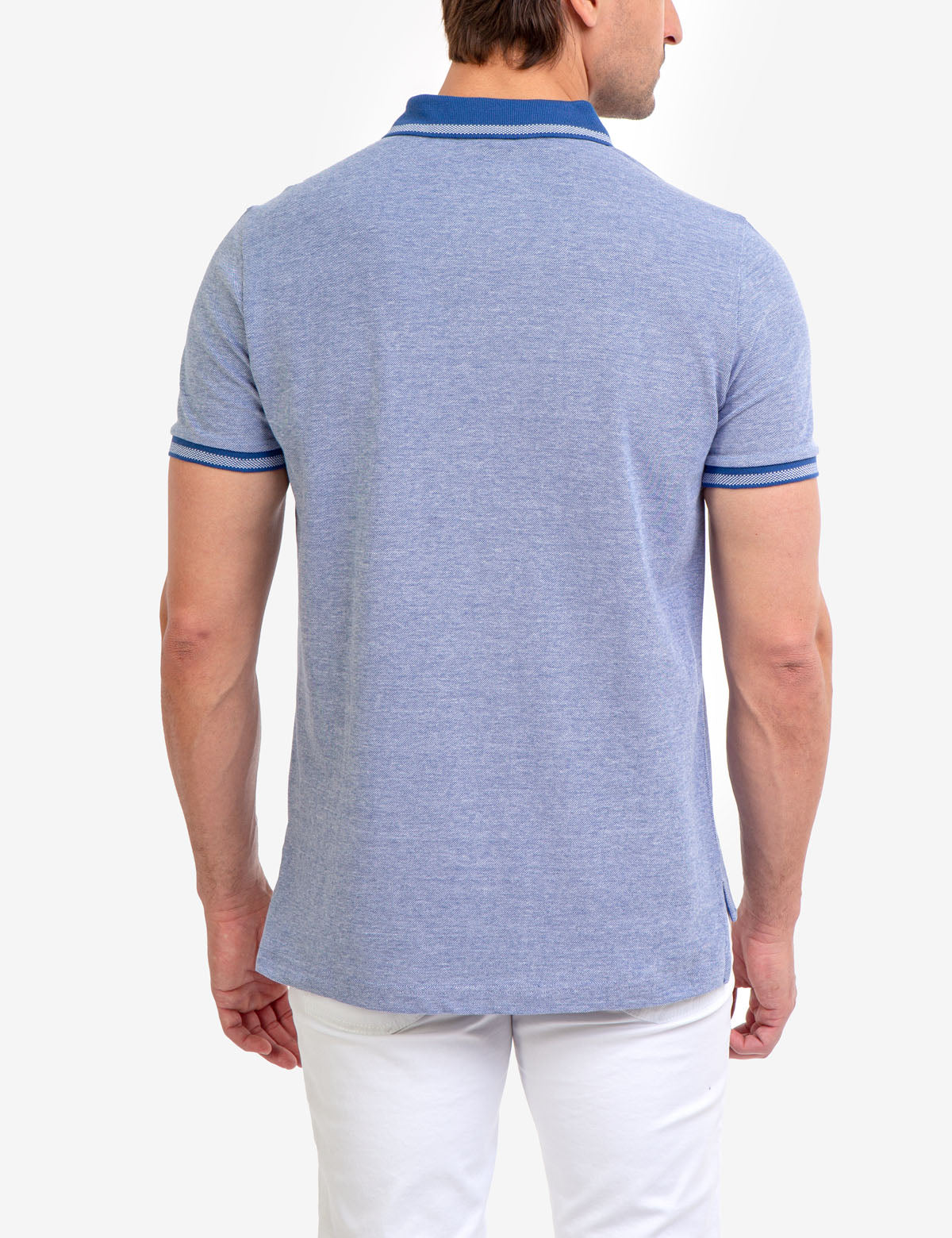 BIRDSEYE CONTRAST COLLAR POLO SHIRT - Image 10
