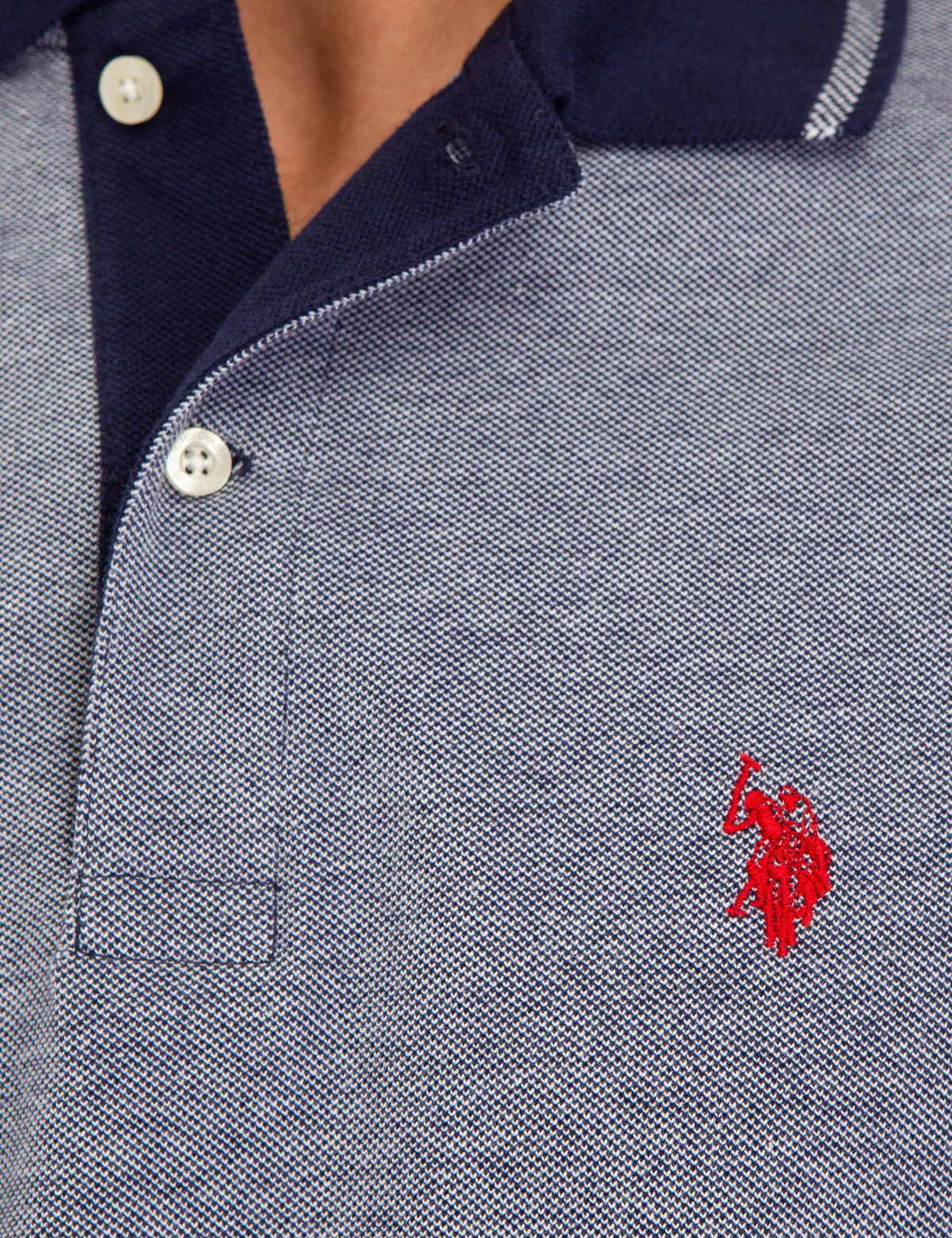 BIRDSEYE CONTRAST COLLAR POLO SHIRT - Image 2