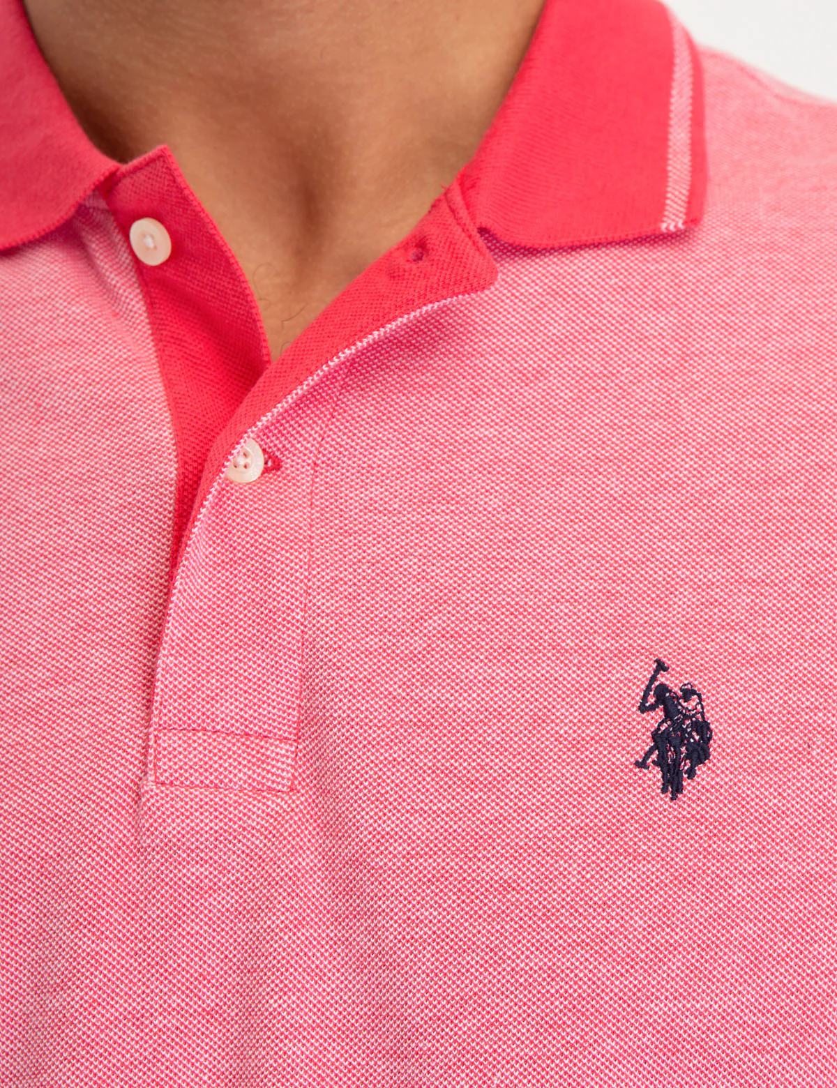 BIRDSEYE CONTRAST COLLAR POLO SHIRT - Image 6