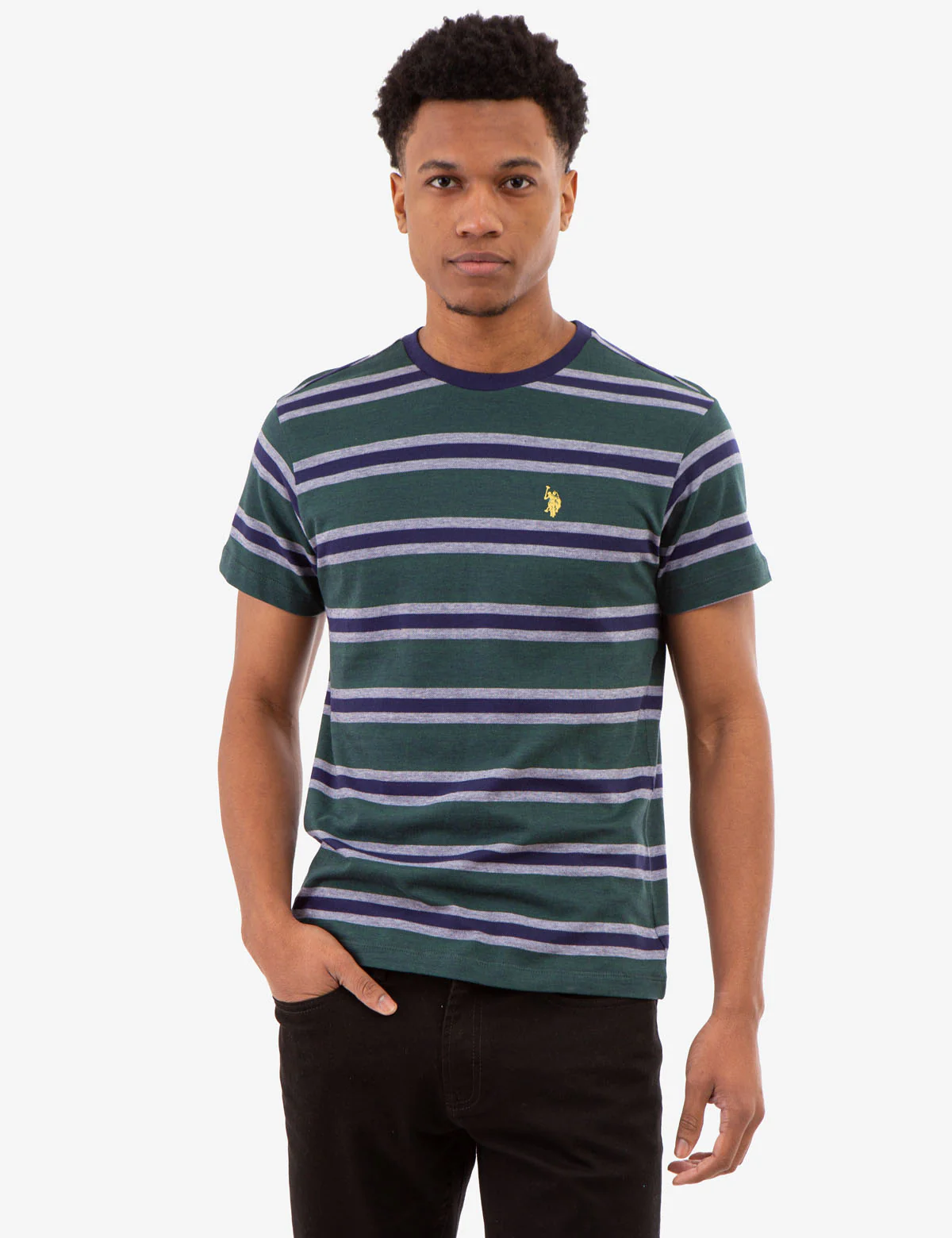 BIRDSEYE STRIPE JERSEY T-SHIRT