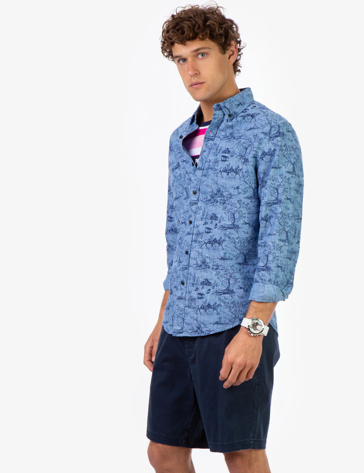 BLACK MALLET ALL OVER POLO PRINT SHIRT - Image 3