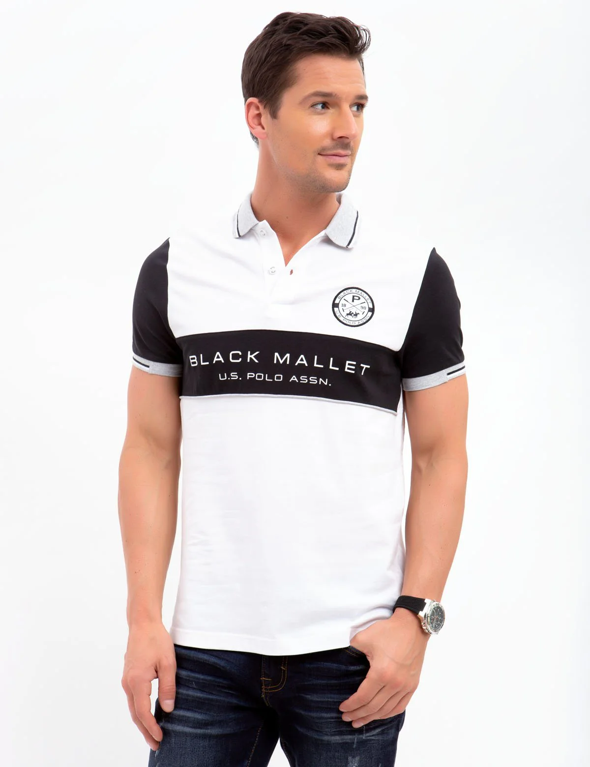 BLACK MALLET SLIM FIT, STRETCH PIQUE, COLORBOCK POLO SHIRT - Image 10