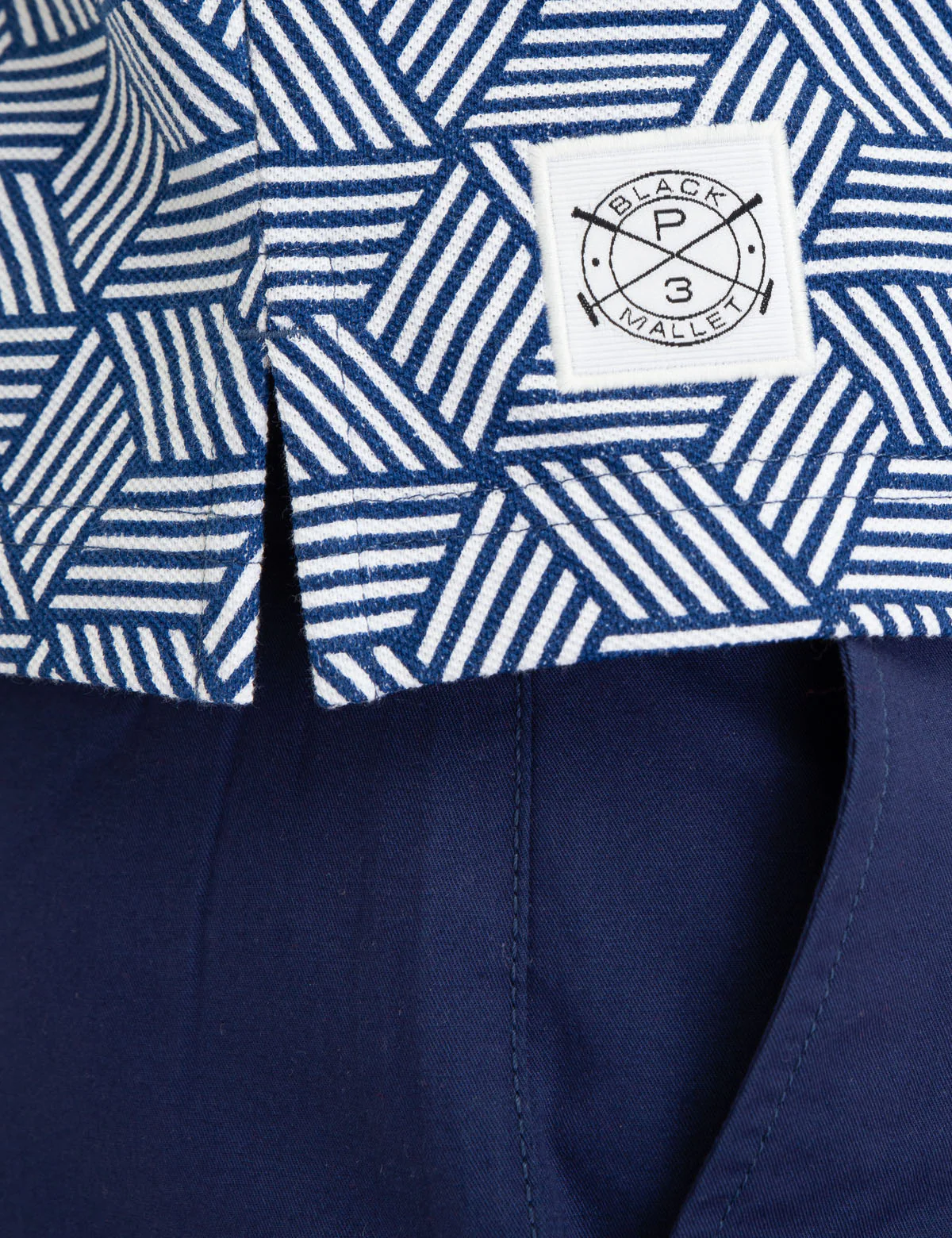 BLACK MALLET GEOMETRIC PRINT POLO SHIRT - Image 7