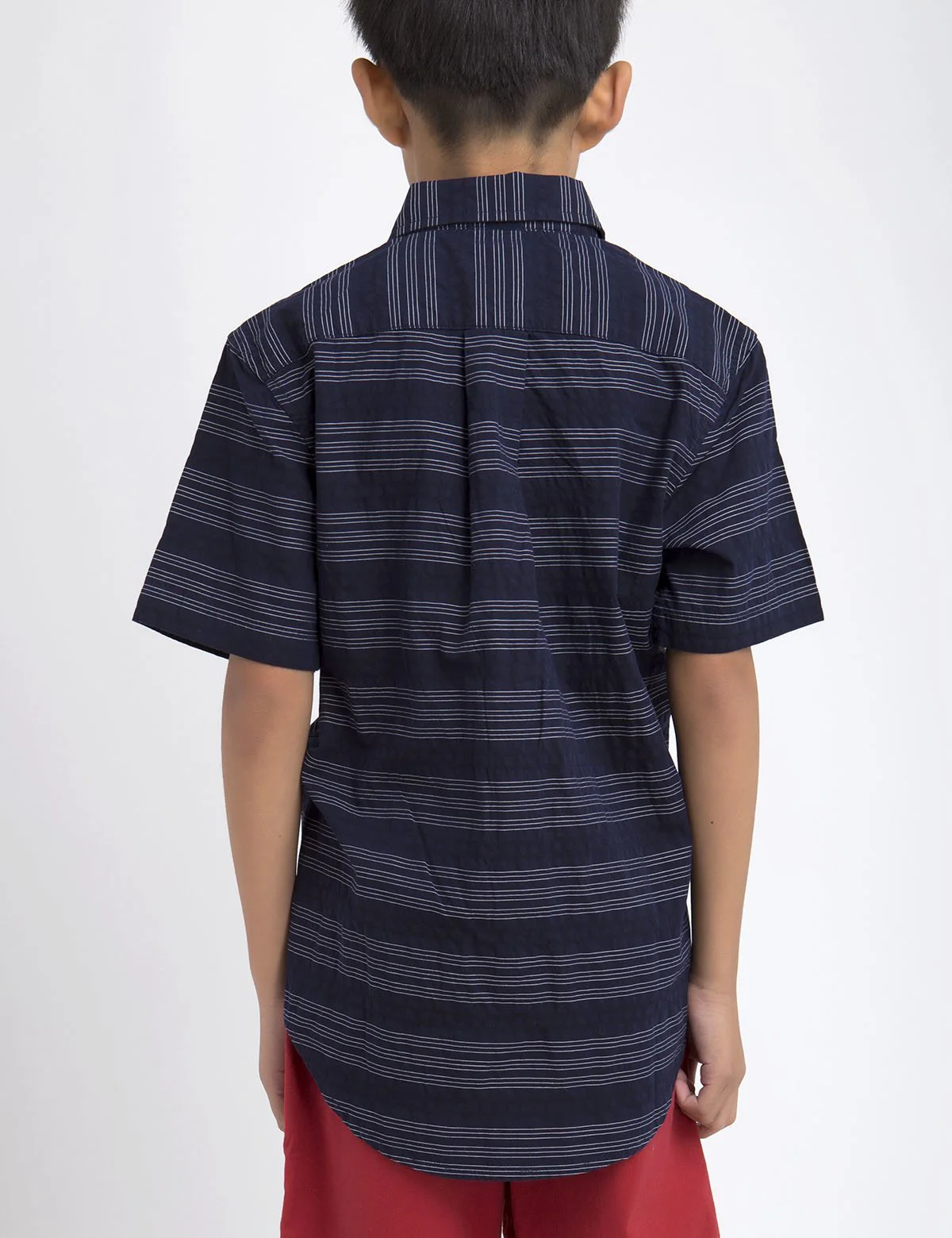 BOYS BLACK MALLET HORIZONTAL DOBBY SHORT SLEEVE SHIRT - Image 3